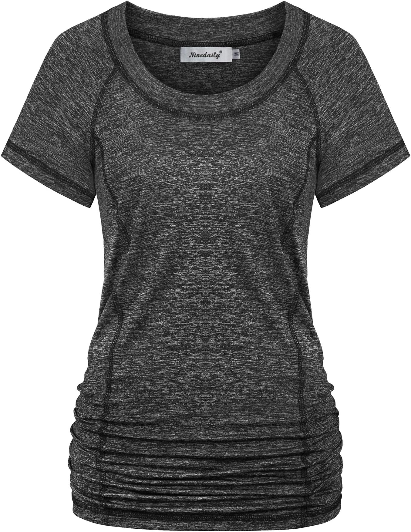 Womens Workout Top Running Yoga Shirt Summer Short Sleeve Casual Tunic