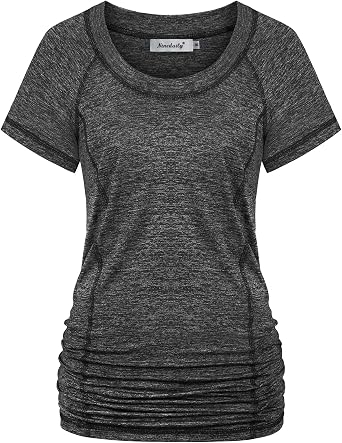 Ninedaily Womens Workout Top Running Yoga Shirt Summer Short Sleeve Casual Tunic