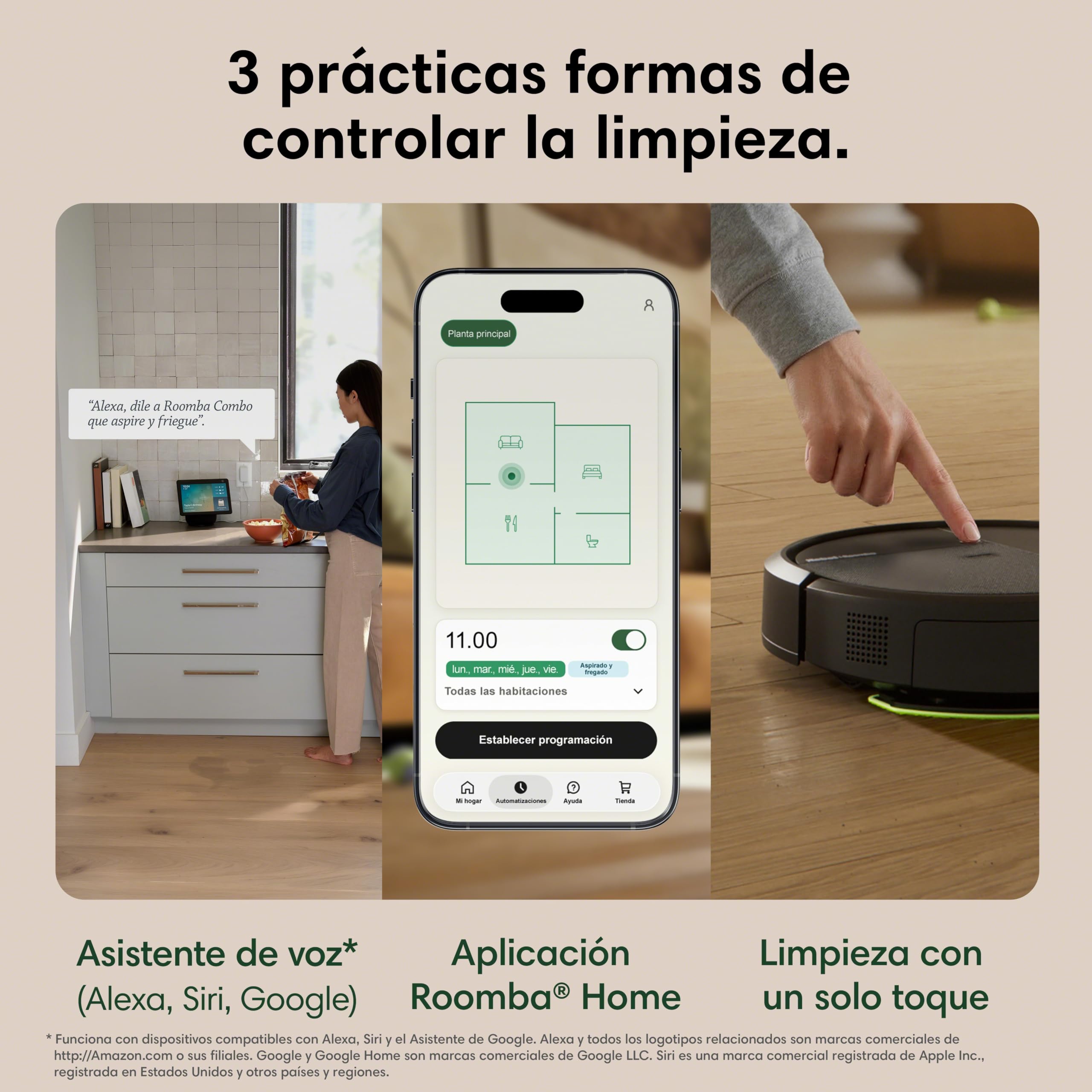 iRobot Roomba Plus 516 Combo Base AutoWash multifunción autolimpiable, 22KPa, Mopas DualClean Elevables y Extensible, Lava 75º, Seca 45º, Clearview LiDAR, Autonomía 90 Días, Accesorios Extra, Negro