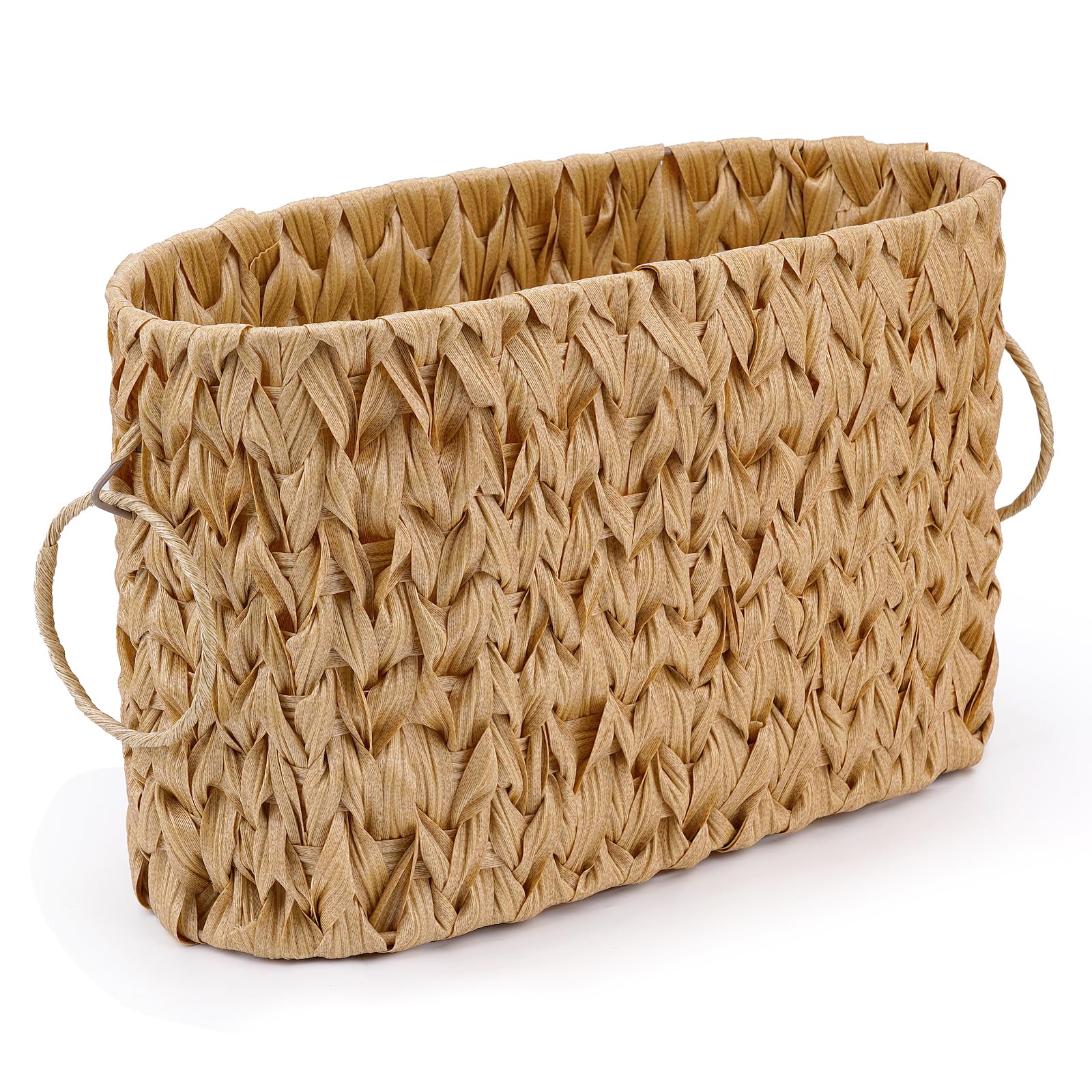 BQMEZRNUS Toilet Paper Storage Wicker Paper Basket Bathroom Organizer Toilet Paper Holder Stand for 6 Mage Rolls Wicker Basket for Bathroom Accessories