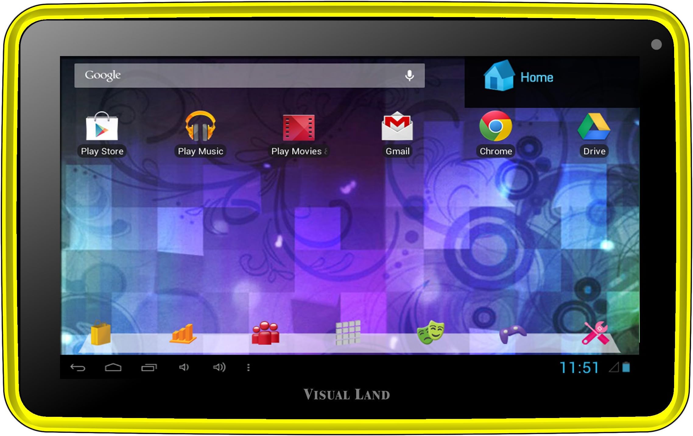 Prestige PRO 7D-TC - 7" Dual Core 8GB Android Tablet with Case, JellyBean4.1, Google Play (Yellow)