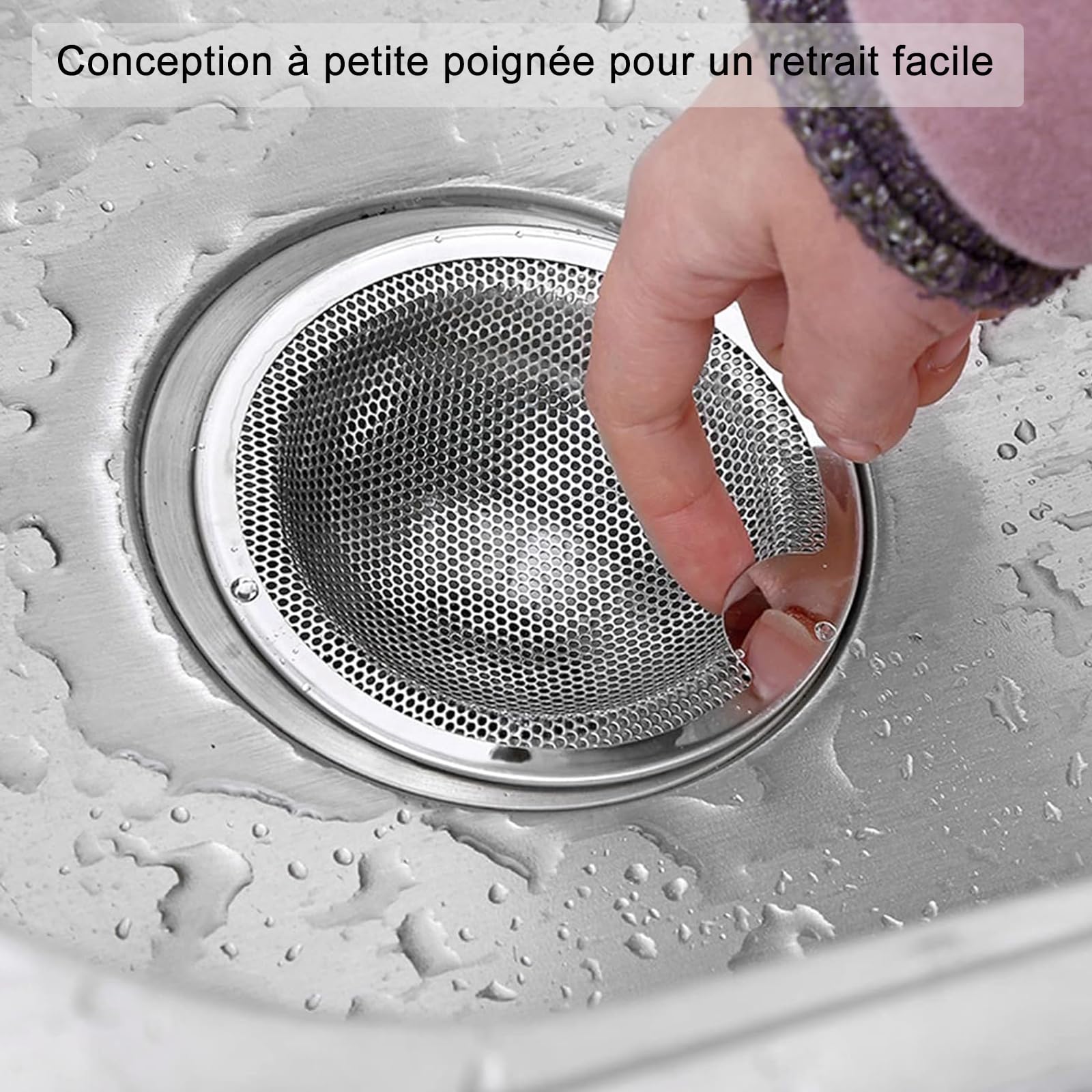 Dboo 2 Filtri Per Lavello In Acciaio Inox, Diametro 7.5 Cm, Anticapelli Per Doccia E Cucina, Lavabili