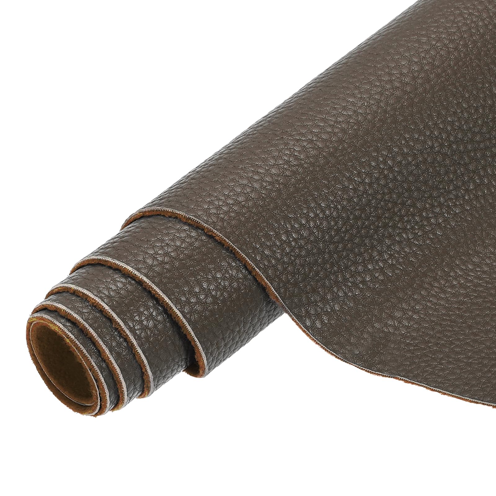 sourcing map Faux Leather Fabric Sheets, 54x36 Inch Waterproof Solid Soft PU Synthetic Leather Sheet for Upholstery Replacement Renovate Furniture Bag Crafts DIY Sewings(Dark Brown)