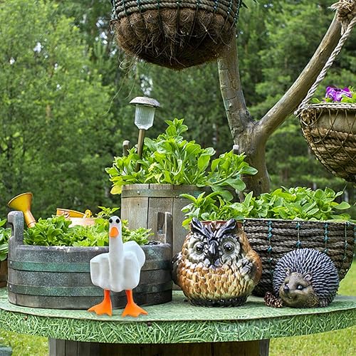 Miniatura 5 de YumSur Esculturas de pato novedosas, bonita estatua de jardín de resina de pato, mini patos de resina para decoración de manualidades, escritorio