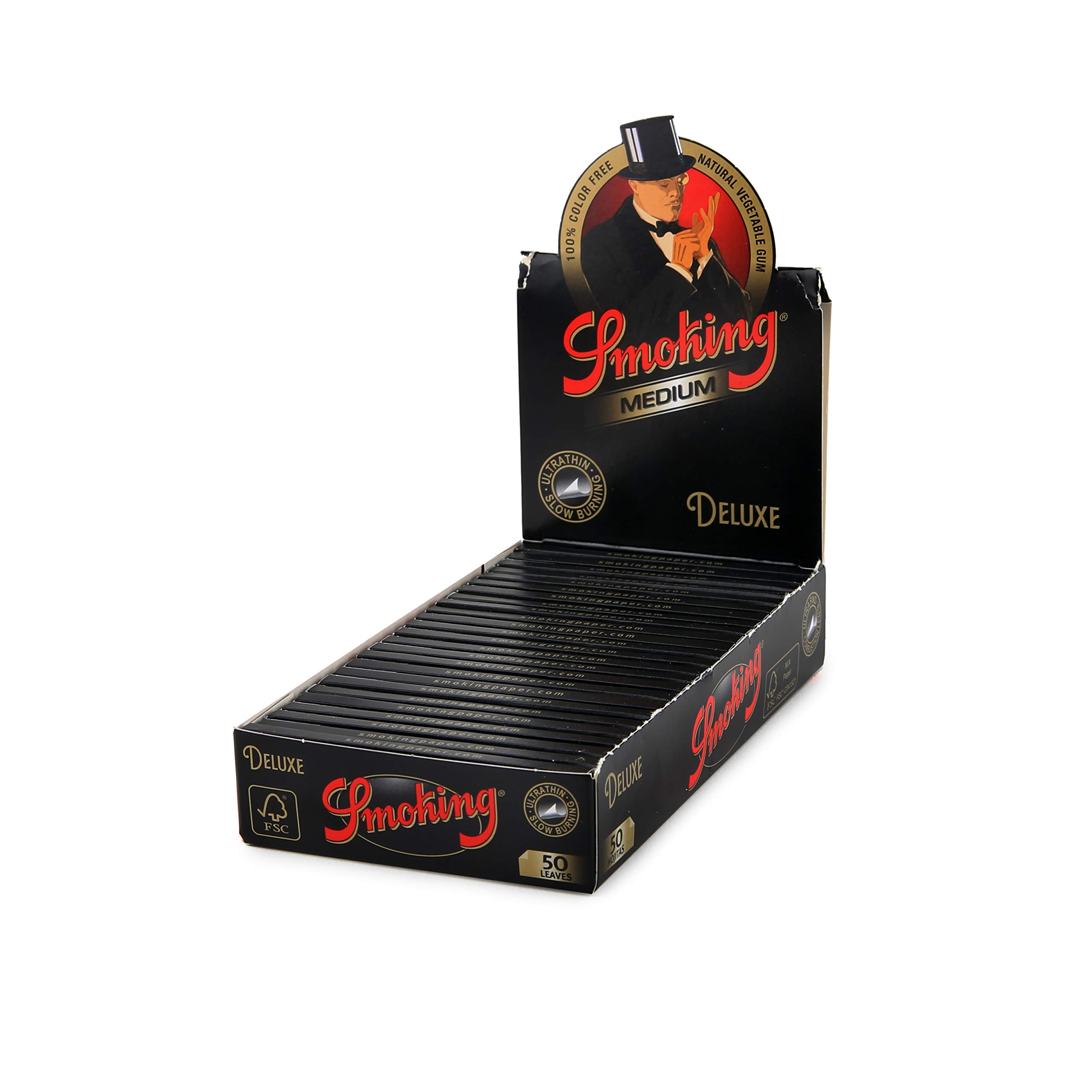 Smoking Papers - Deluxe - Medium Size - (25 Pack Bulk Display Box