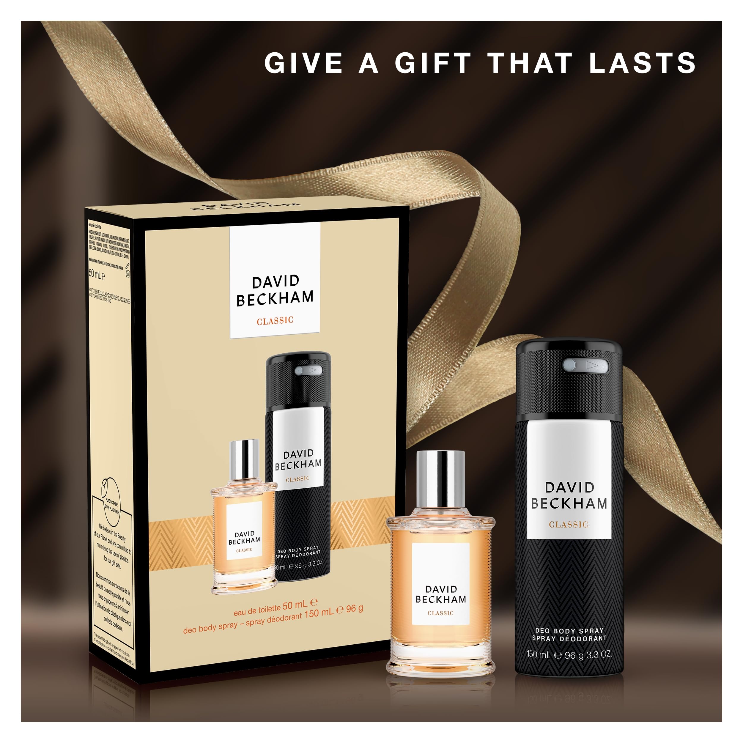 David Beckham, Confezione Regalo Uomo Classic Eau de Toilette 50 ml e Deodorante 150 ml