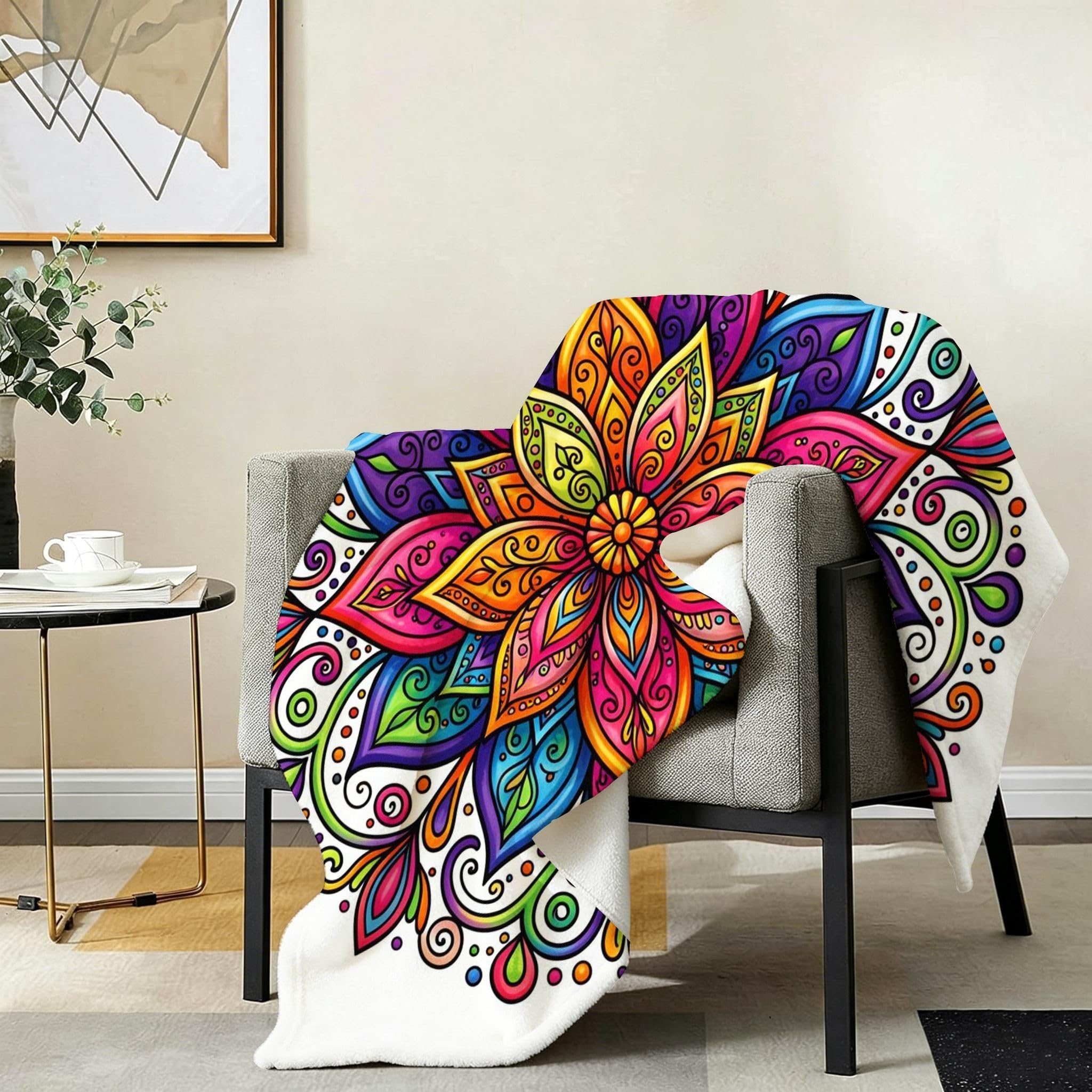 Manta Entretiempo Grande, Flores de Colores, 220x240 cm, AQ7403