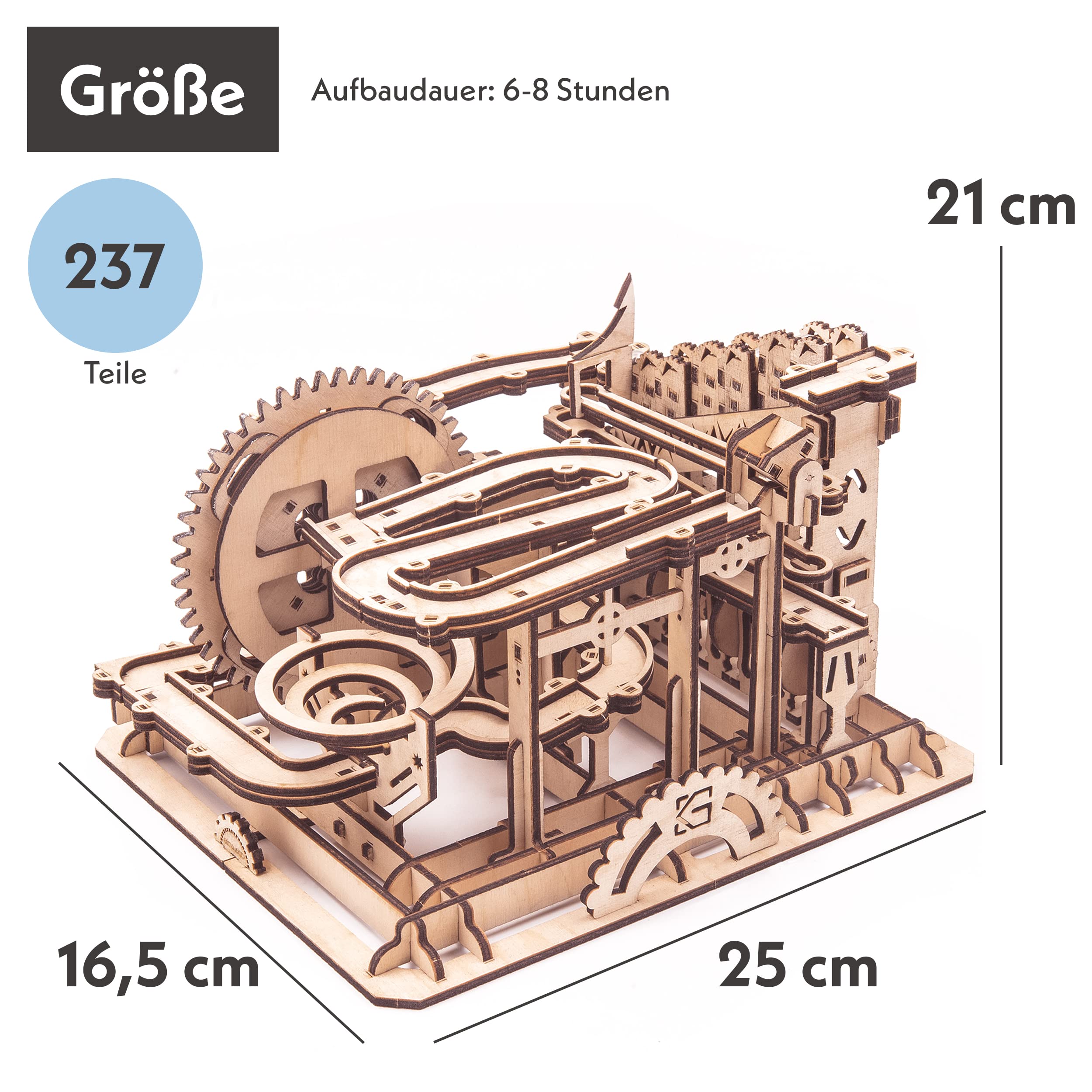 Pista de Canicas de Madera Charlie - Construcción de Modelo - Rompecabezas 3D de Madera - Juegos Intelectuales de Smart Games - Pista de Bolas para Adultos
