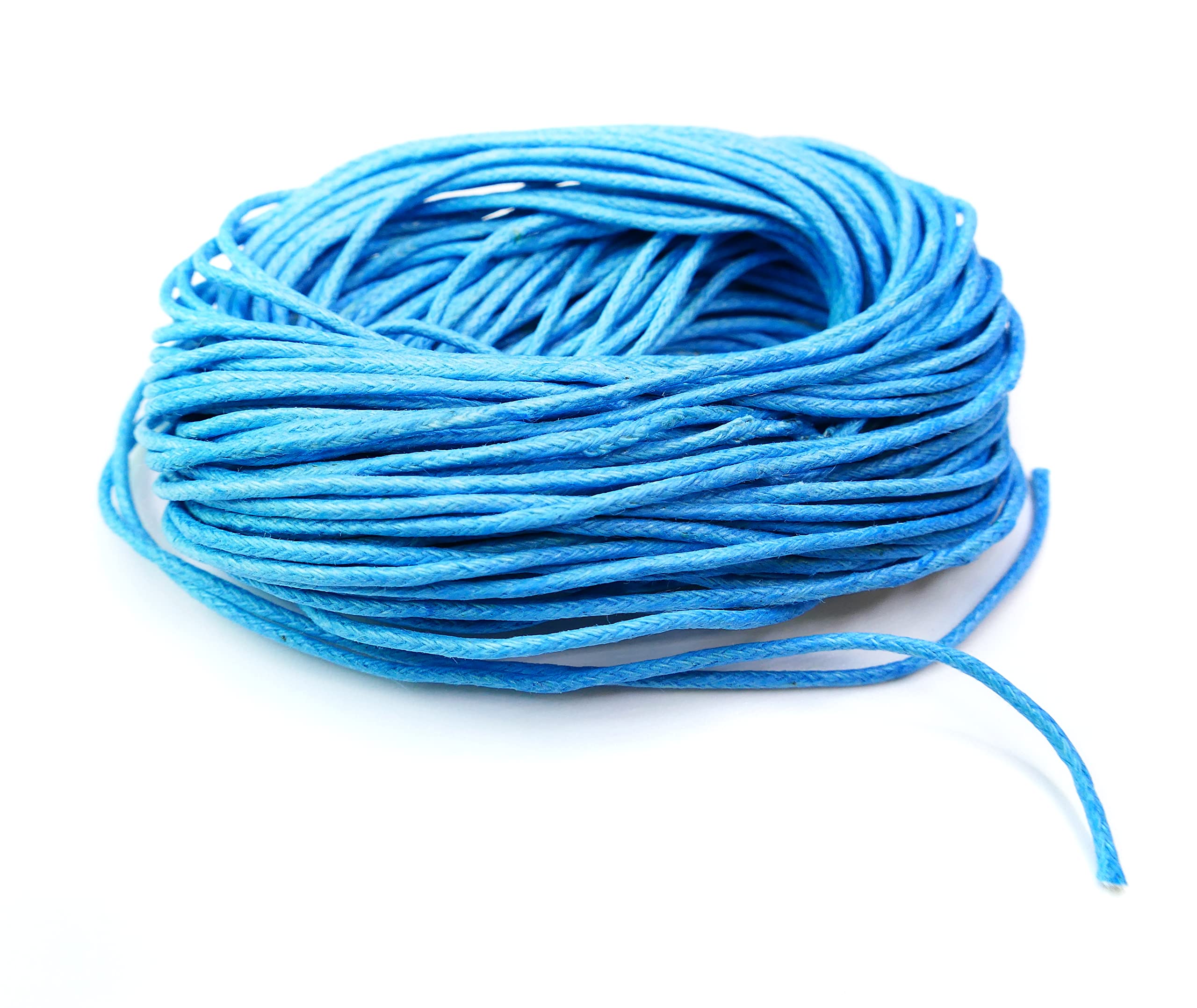 Julz Beads Blue Waxed Cotton Cord - 1Mm - Sky - Strong Flexible - P00853 10M