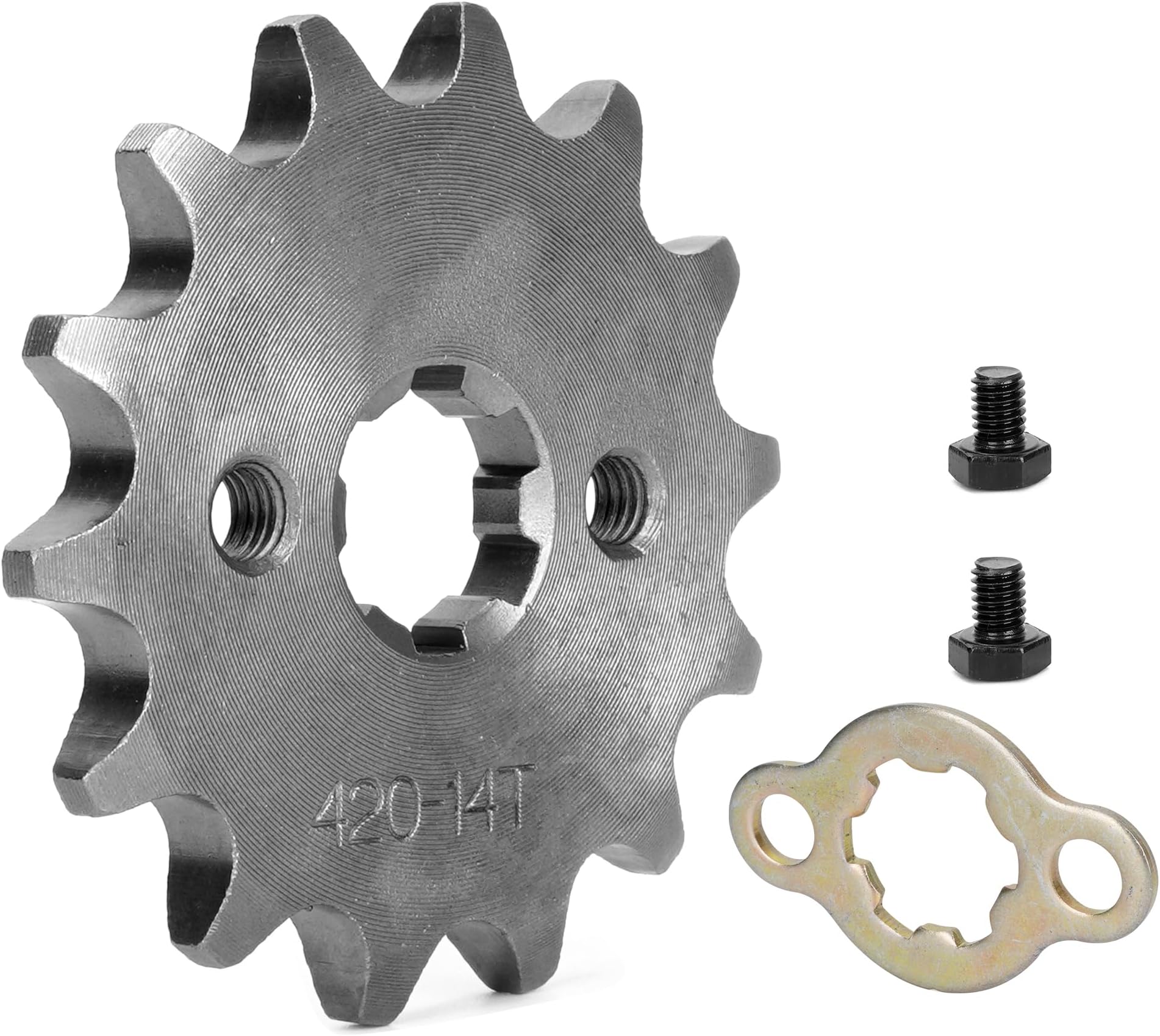 Motorcycle Front Engine Sprocket 420-14T 17MM, Dirt Bike Sprocket for 50cc 70cc 90cc 110cc 125cc Dirt Pit Bike Mini ATV 4 Wheeler Moped Go Kart Quads Coolster Tao Tao Lifan