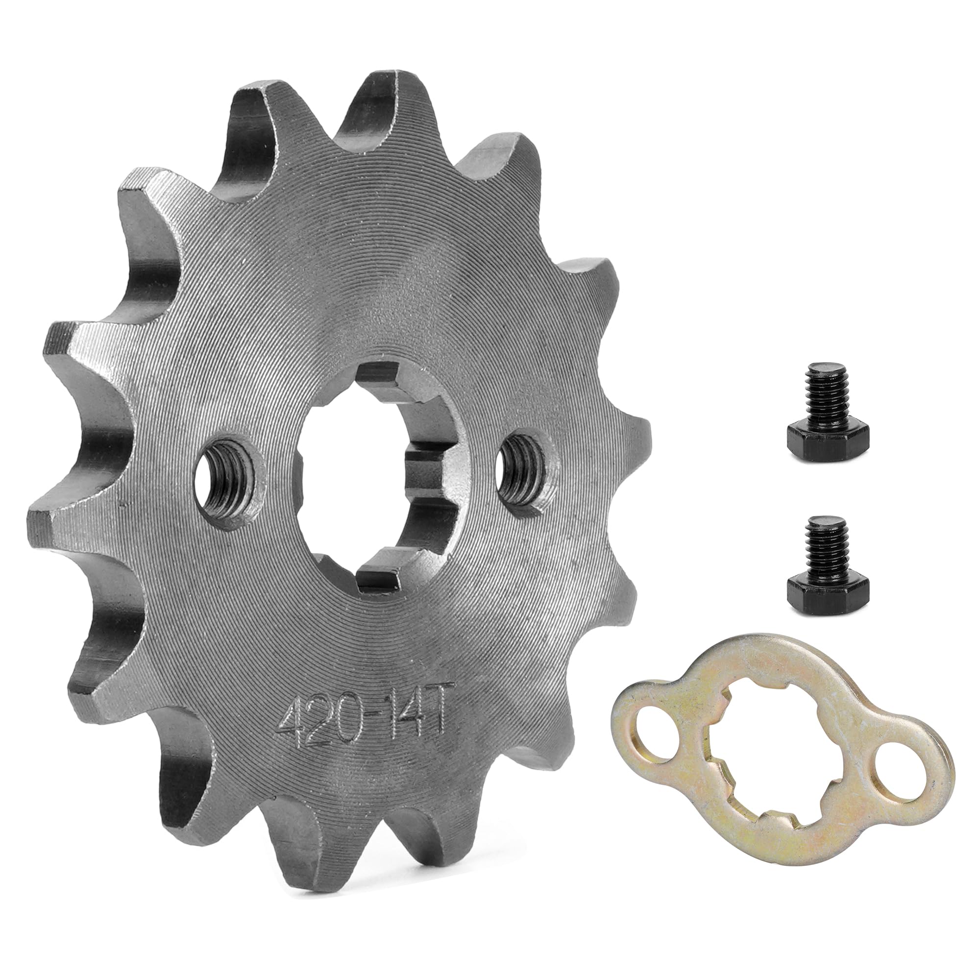 Motorcycle Front Engine Sprocket 420-14T 17MM, Dirt Bike Sprocket for 50cc 70cc 90cc 110cc 125cc Dirt Pit Bike Mini ATV 4 Wheeler Moped Go Kart Quads Coolster Tao Tao Lifan