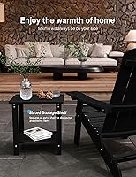 Vista 6 de MXIMU Mesa auxiliar exterior Adirondack de doble capa, mesas laterales exteriores cuadradas resistentes al clima, mesa auxiliar exterior