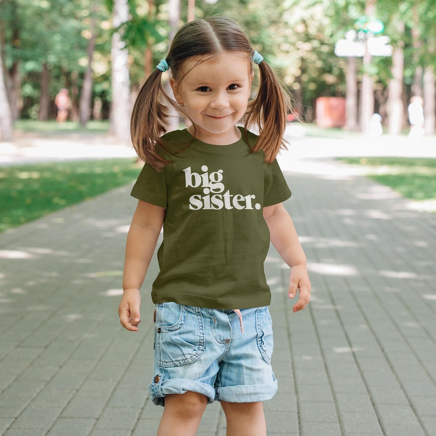 Bold Big Sister Colorful Sibling Reveal Announcement T-Shirt for Baby and Toddler Girls Sibling Outfits image 5