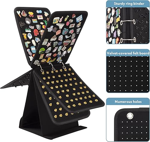 Miniatura 2 de PACMAXI Soporte para exhibición de pines, organizador de alfileres, páginas de exhibición de pines esmaltados para almacenar más de 240 pines,