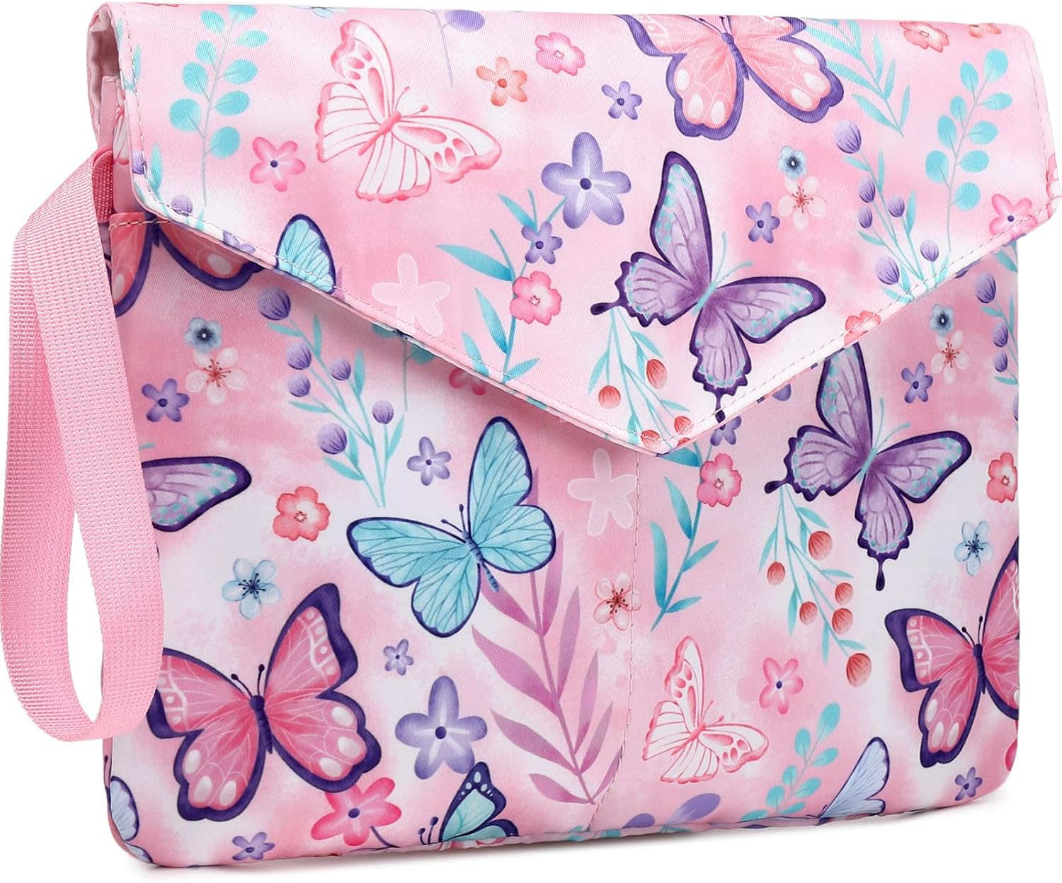 DSIUE Book Sleeve Book Protector Book Covers for Paperbacks, Large Book Sleeve with Handle, 11.6 X 9.3 Inch, Book Lovers Gifts (Butterfly Pink)