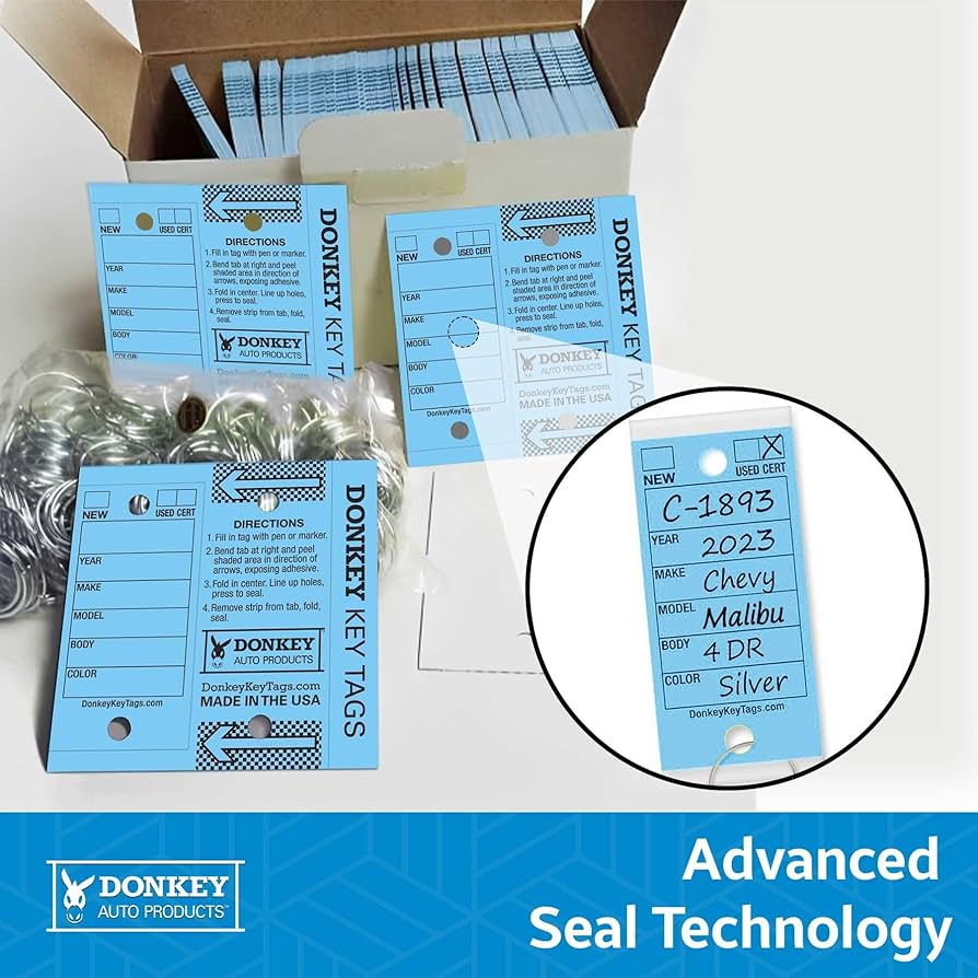 Amazon.com: Donkey Key Tags, Laminated Self-Protecting (250