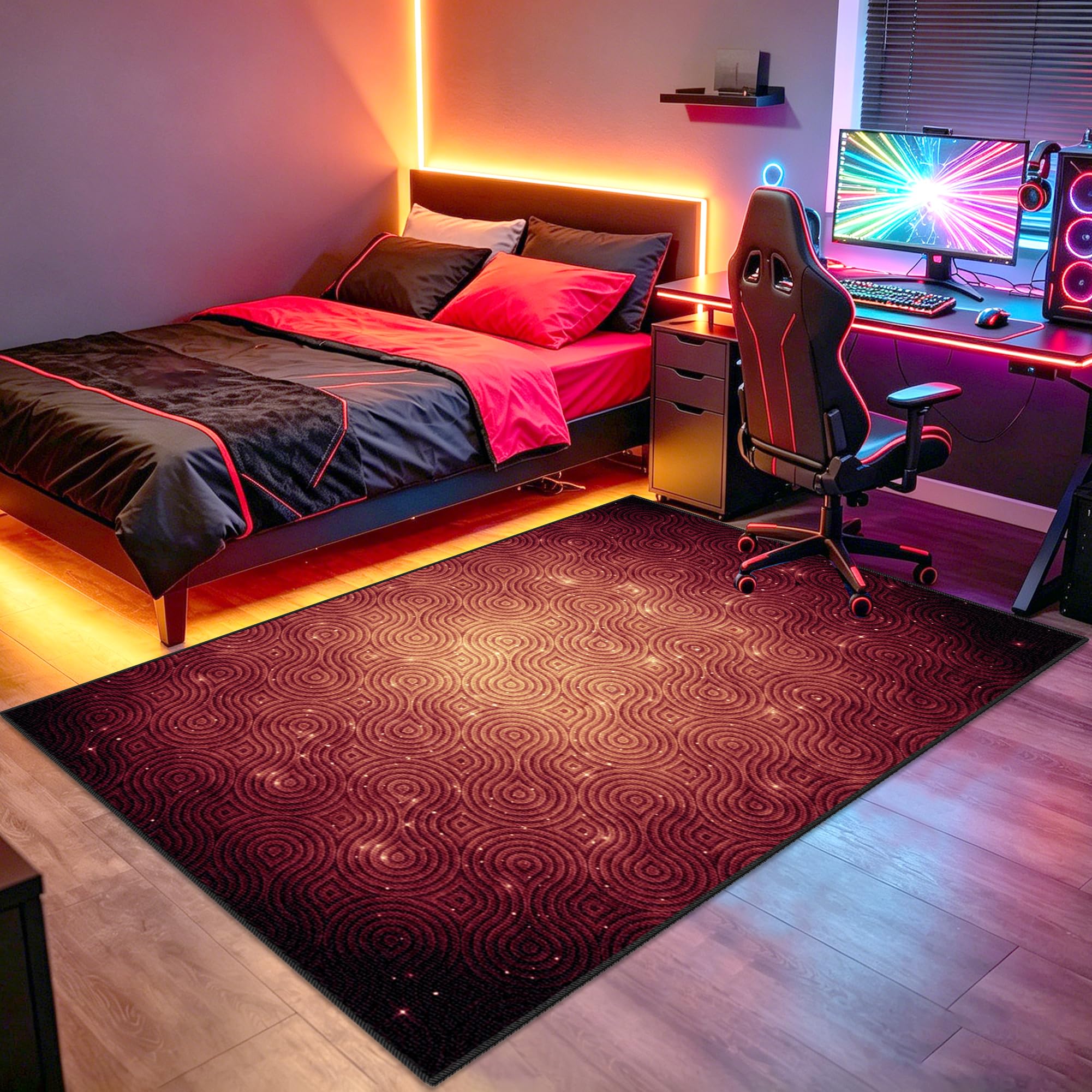 Dywan do sypialni Gaming Mata do gier na krzesło komputerowe 120 x 140 cm Antypoślizgowy dywan krzesło do gier na salę zabaw Dywan do salonu dla graczy Chłopiec