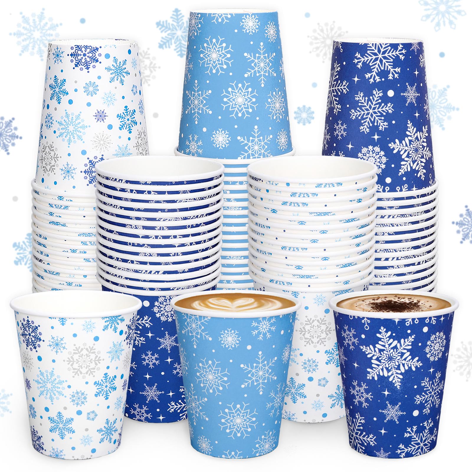 Amazon.com: Whaline 150Pcs Christmas Paper Cups 9 oz Xmas Blue ...