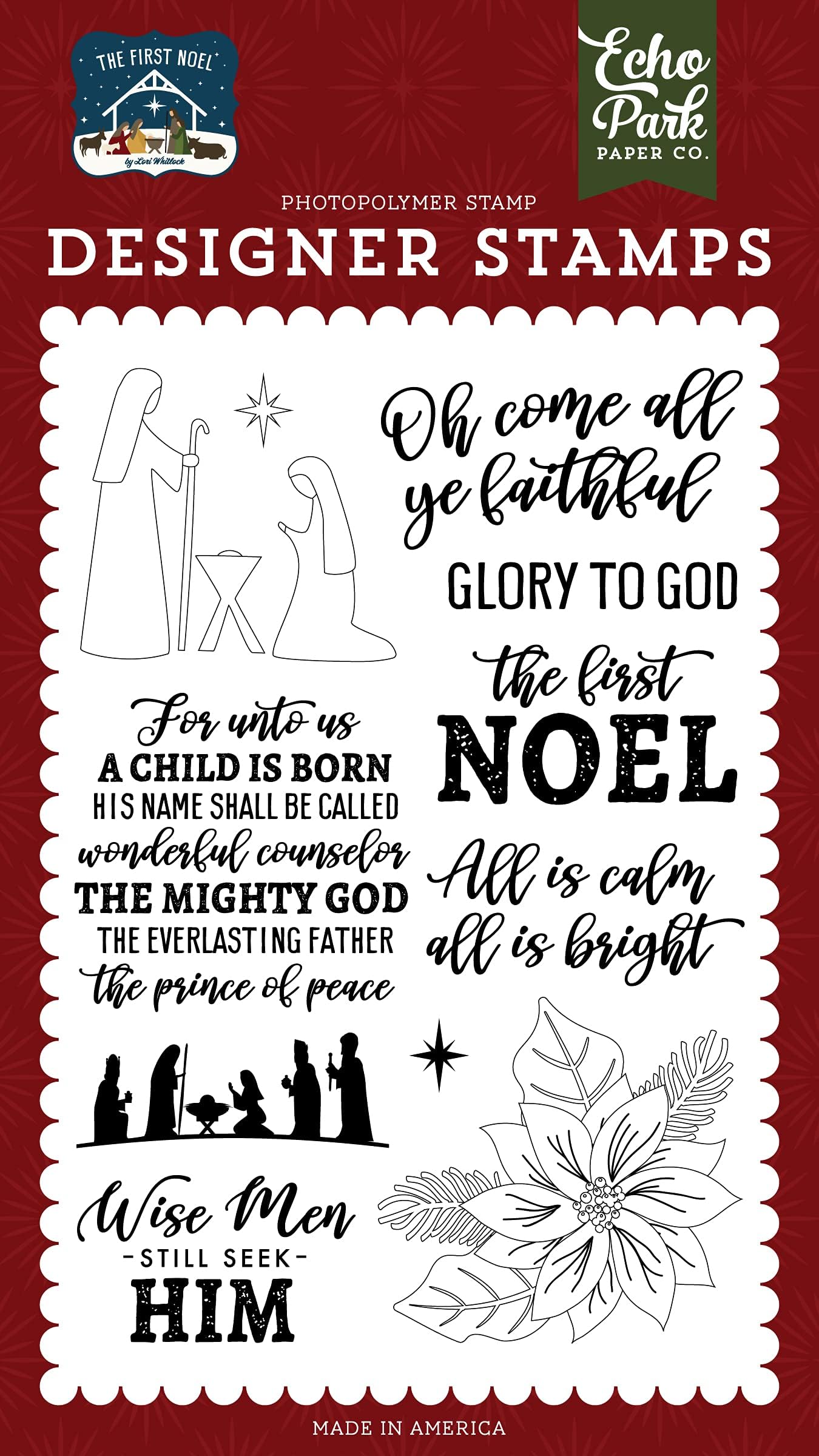 Echo Park Paper Company The First Noel Set Stamp, Multi