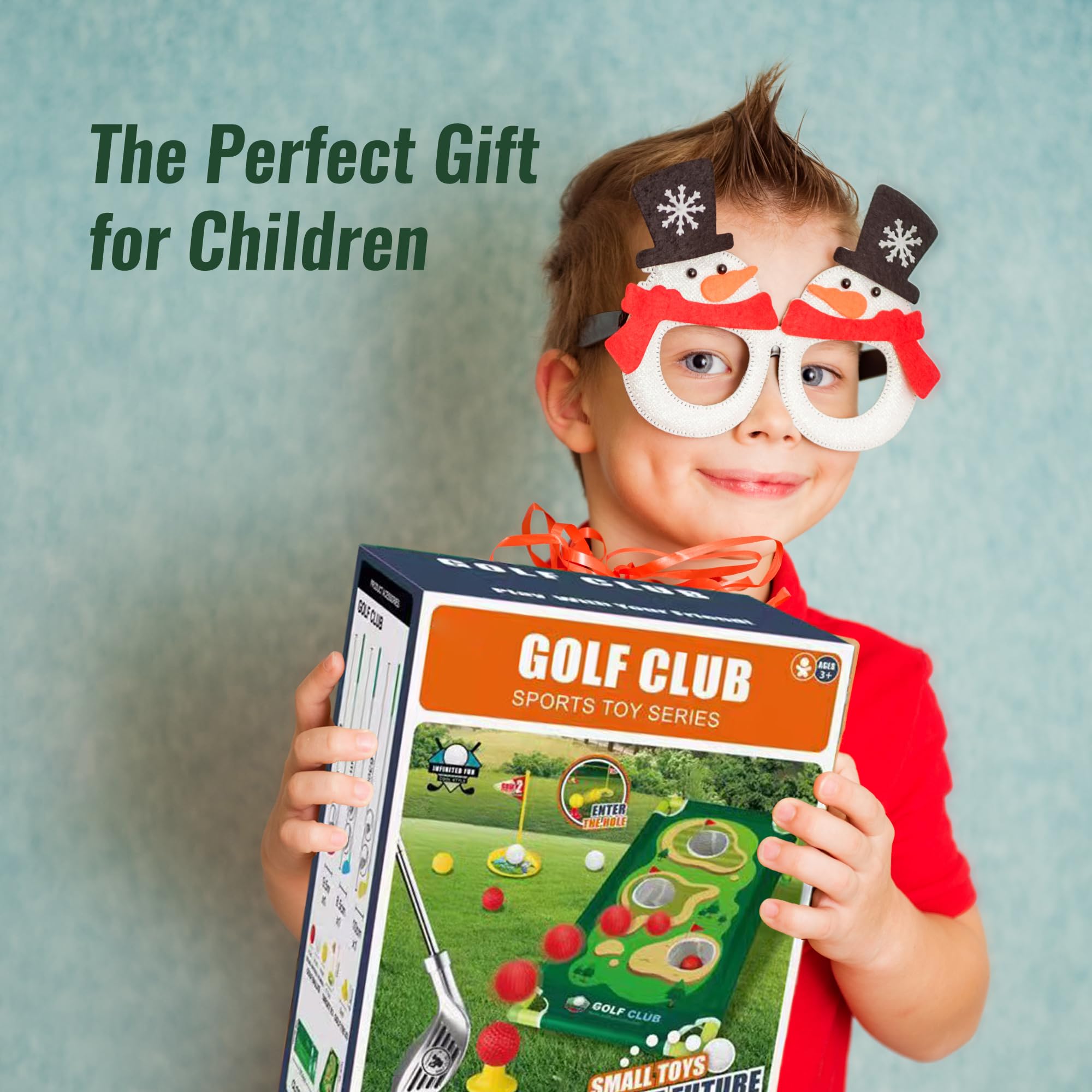 Toddler Golf Clubs Set - Kids Retractable Indoor Outdoor Game Play Toys for 3 4 5 6 7 8 Years Old Boys Girls - Realistic Yard Toy Kit with Adjustable Golf Club Putting Mat Cornhole Board Scoreboard - Image 6