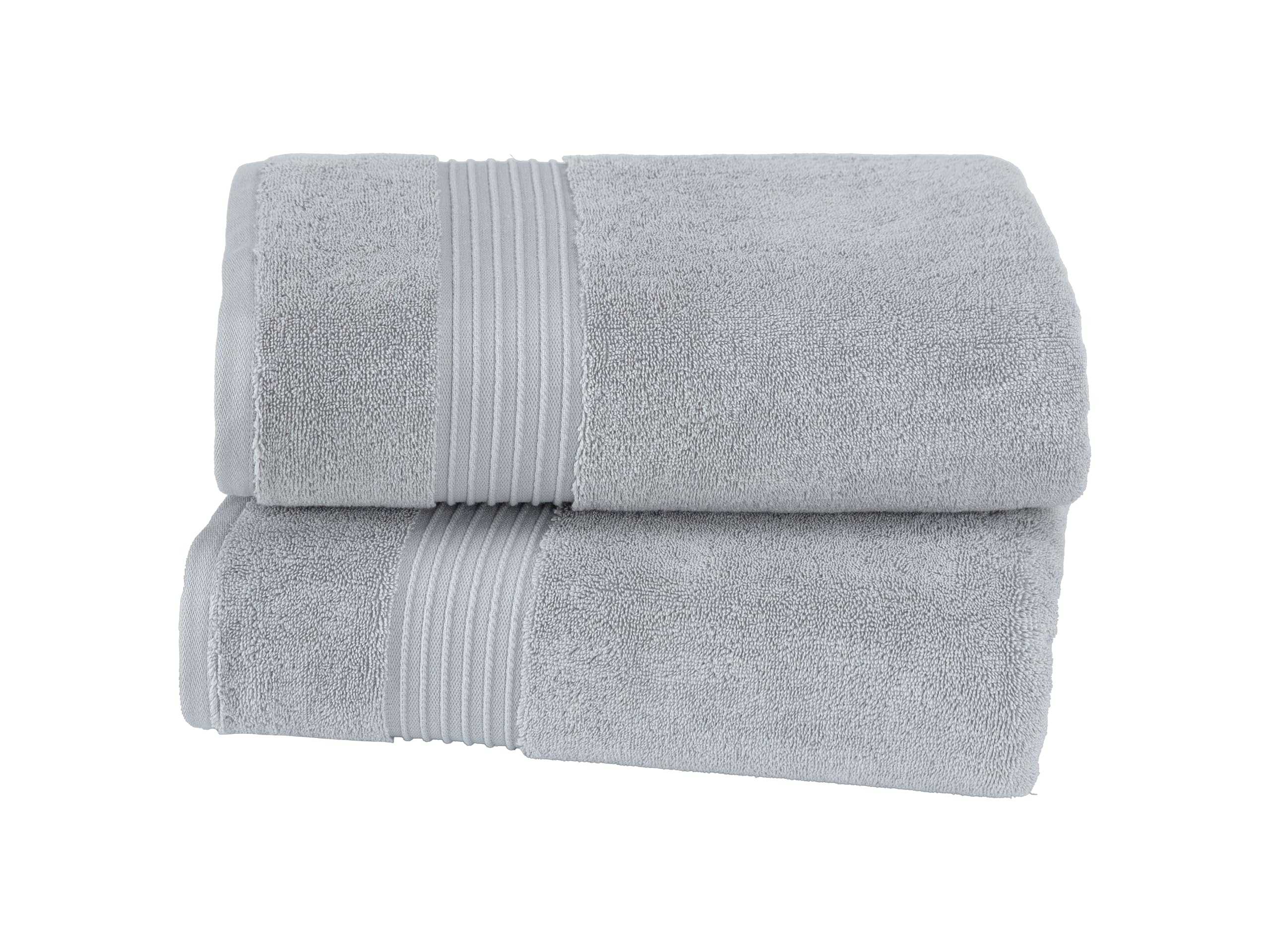 Milara - Toallas de baño superafelpadas, algodón turco, juego de 2 piezas, color gris plateado, 27 x 54 pulgadas, 700 GSM, toallas de baño de alta calidad