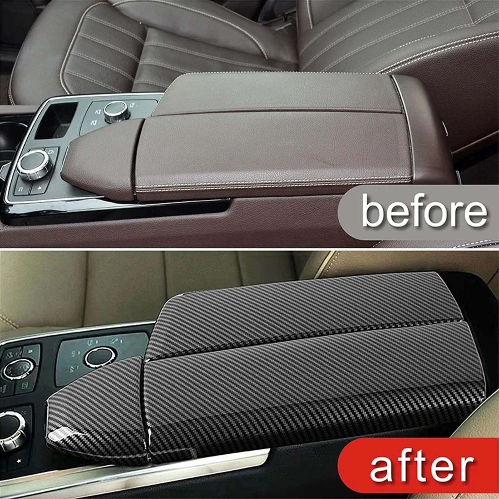 Folia na panel‌ Okleina skrzynia biegów‌ Konsola środkowa samochodu Podłokietnik Box Panel pasuje do Mercedes Benz GLE Coupe C292 GLS Klasa W166 GLE300 GLE350 X166 GLS400(B LHD)