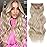 Vigorous Clip in Hair Extensions 20Inch Blonde Hair Extensions Clip Ins 4Pcs Long Wavy Soft Synthetic Hairpieces for Women