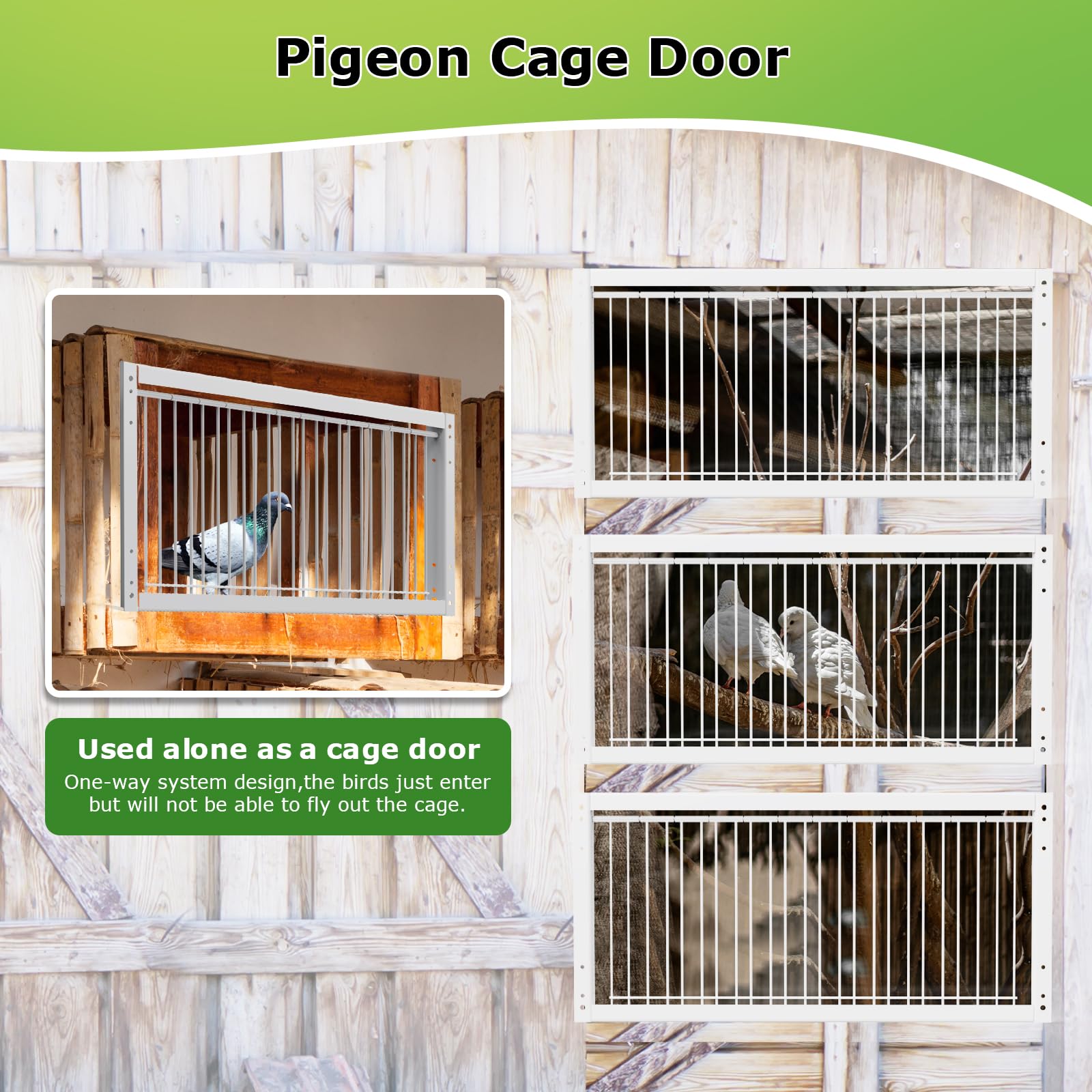 2 piezas trampa en T de 53cm para jaula de pájaros, puerta para palomas, jaula de hierro para pájaros, trampa en T, puerta de casa, alta resistencia, puerta de ventana unidireccional, puerta