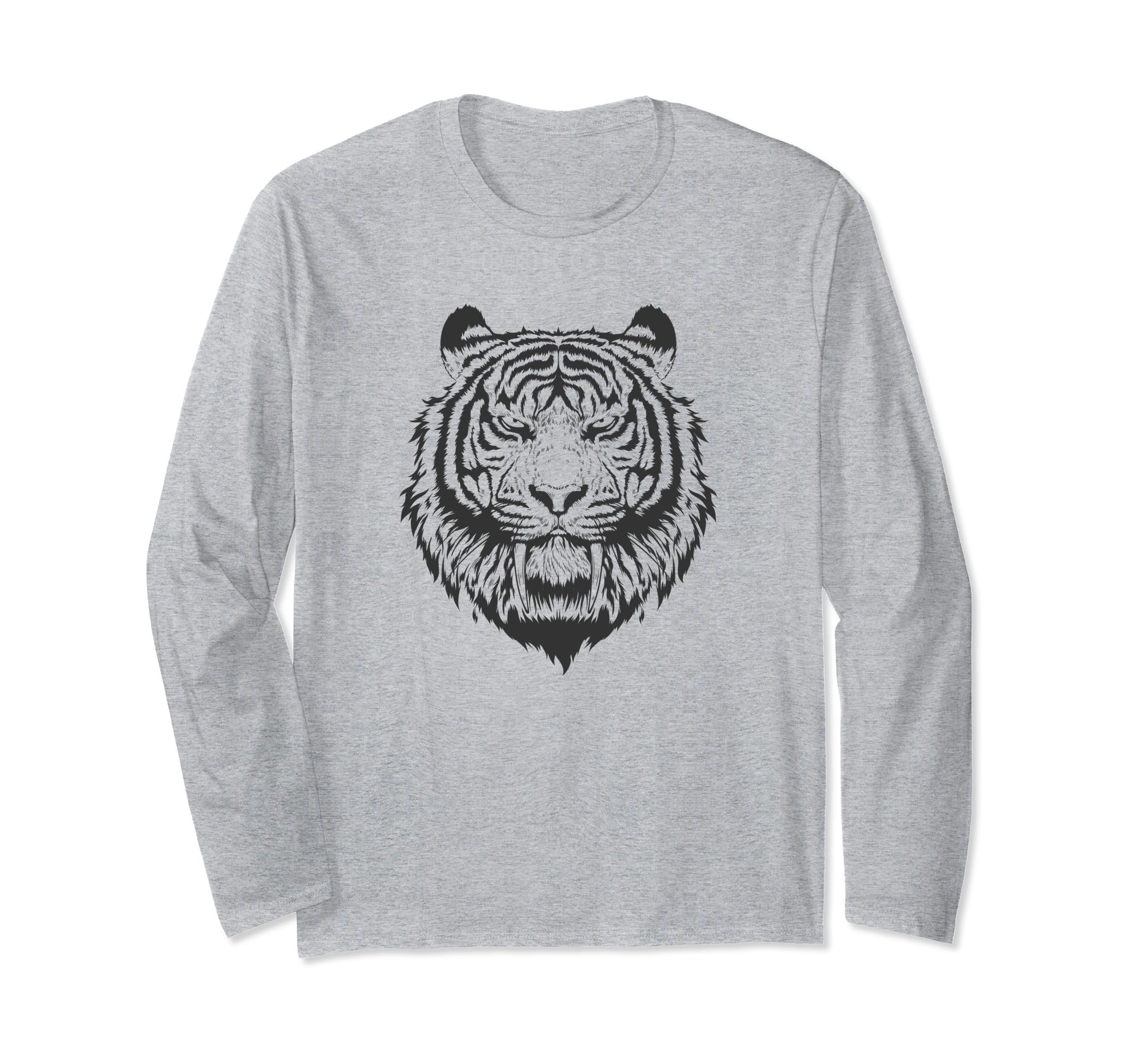 Saber-Toothed Tiger with sharp Teeth wild Cat Long Sleeve T-Shirt