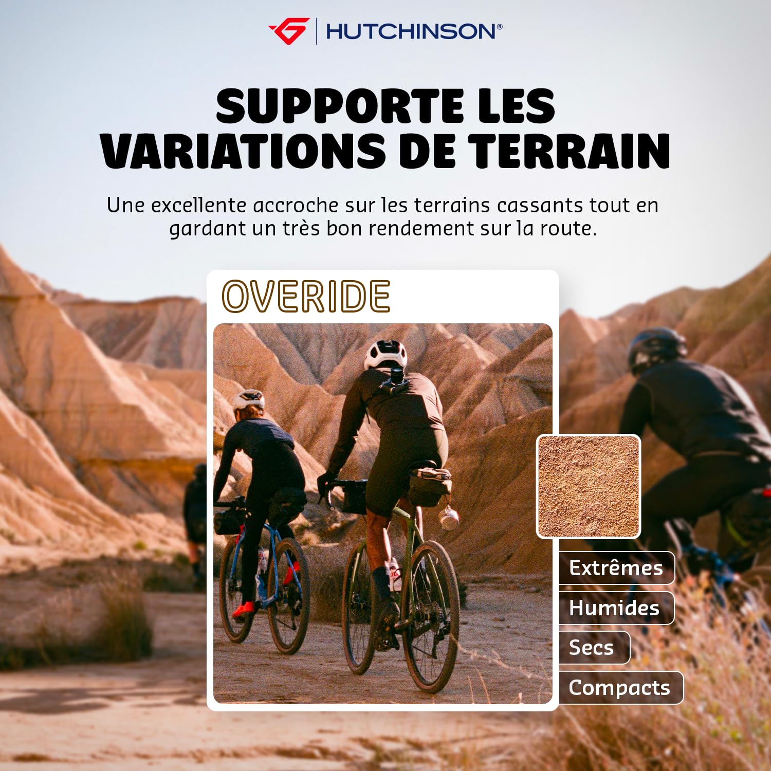 Hutchinson Overide Gravel Folding Tyre // 48-584 (27.5 x 1.8 inches) Tan Skin