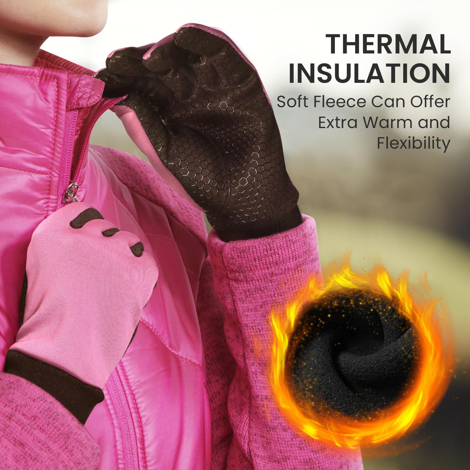 FINGER TEN Winter Golf Gloves Women Warm Left Hand Right Grip Cold Weather Value Pair - Image 3
