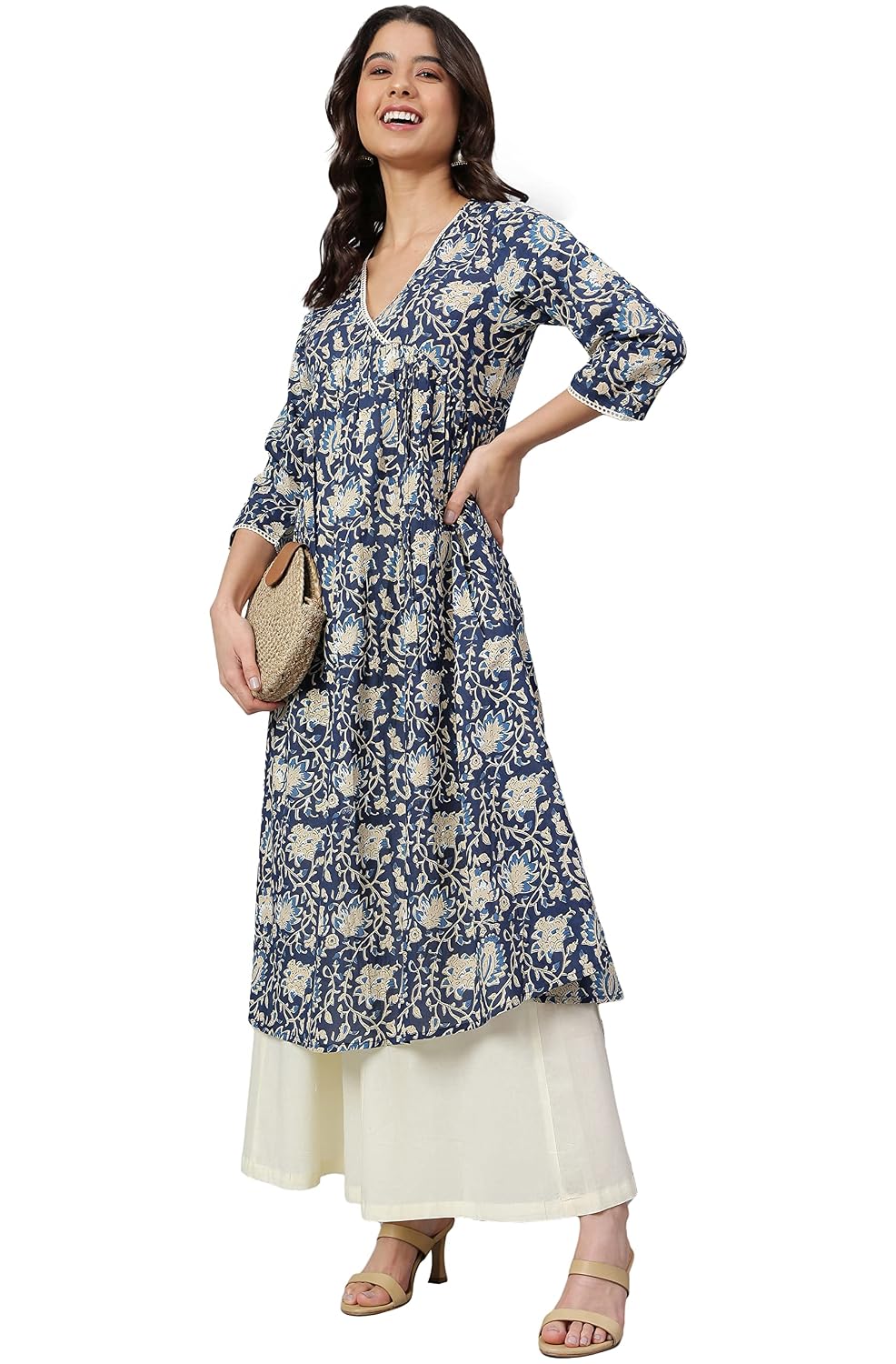 Janasya Women's Pure Cotton Floral Printed Flared Kurta - Review, Price and Buying Guide