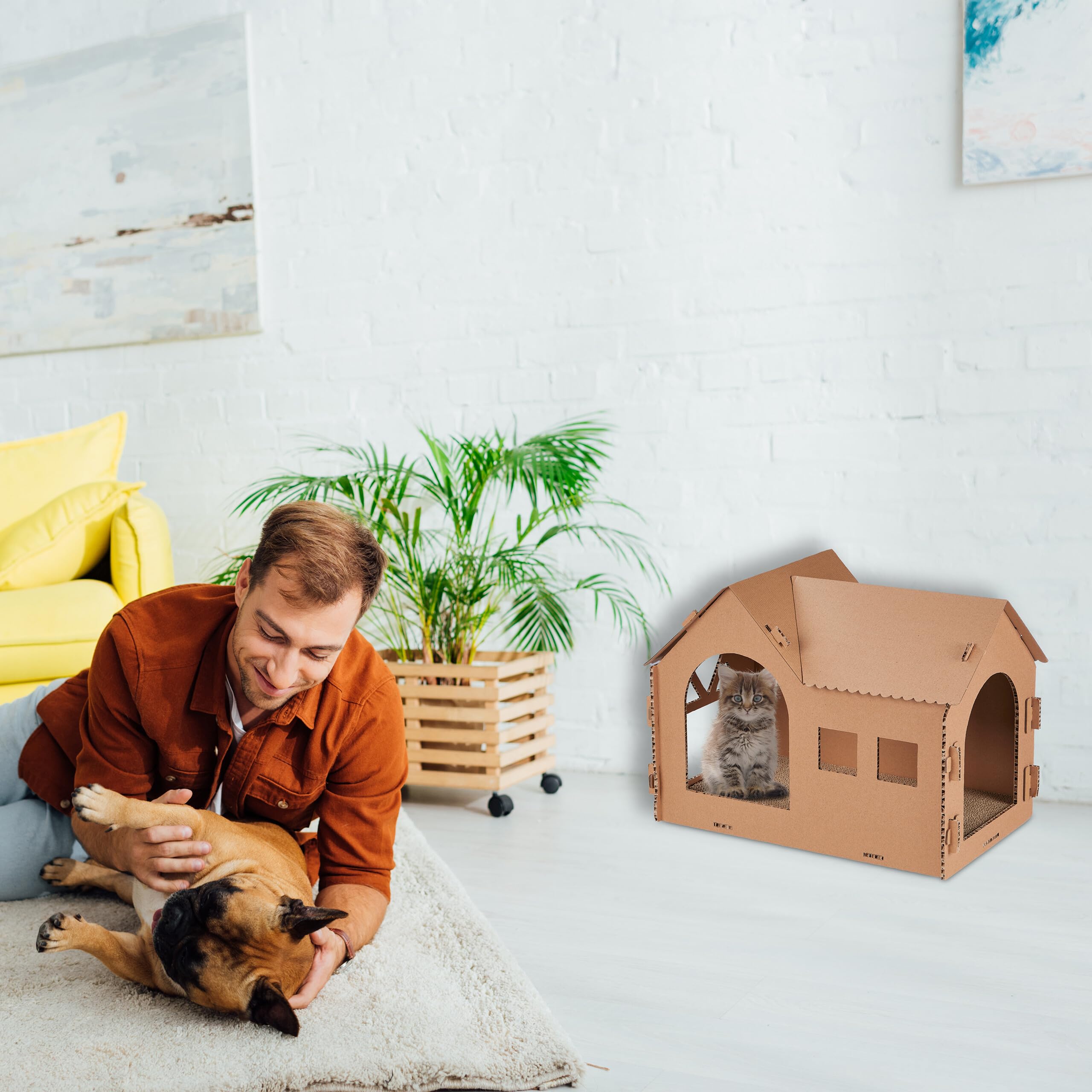 Cuccia Per Cani/Gatti Relaxdays - Legno MDF, 35x36.5x34.5 Cm, Design Casetta - Foto 2