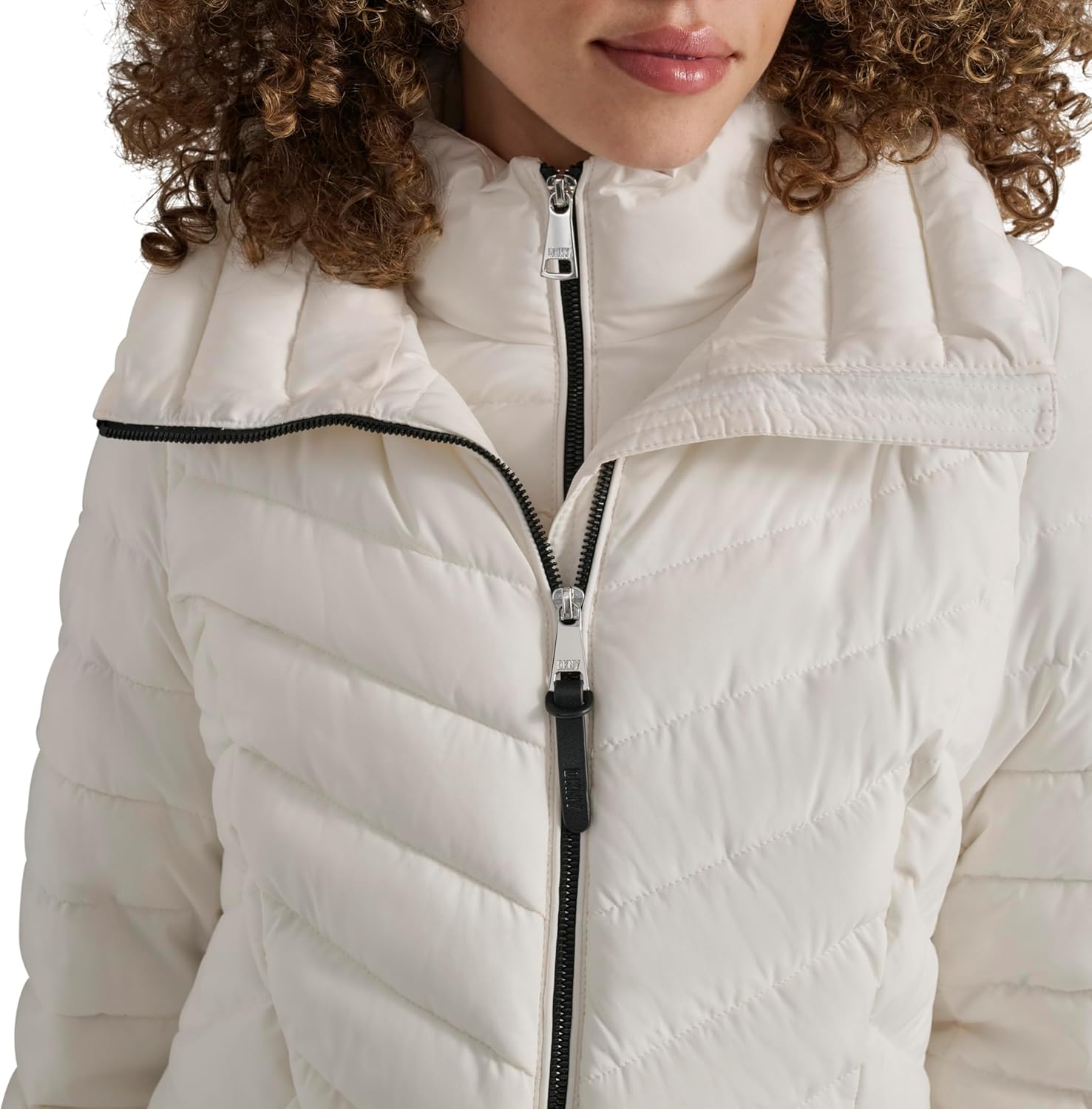 DKNY womens Bib-front Light-weight Puffer - Image 4