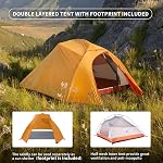 Naturehike Upgraded Cloud Up 3 Person Tent Lightweight Backpacking Tent for Camping Hiking,Waterproof Backpacking Tent with Footprint,Free Standing Dome Tent