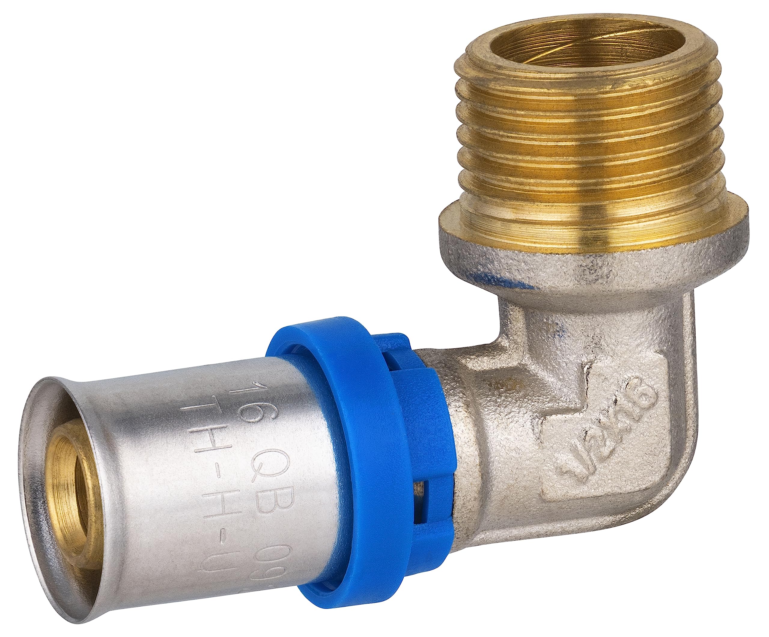 Raccord Multicouche à Sertir Multi profils TH-​H-​U coude diamètre Ø16 mm - à visser mâle 15x21 (1/​2) - Norme NF 545 pour réseau d'eau potable et chauffage NOYON & THIEBAULT