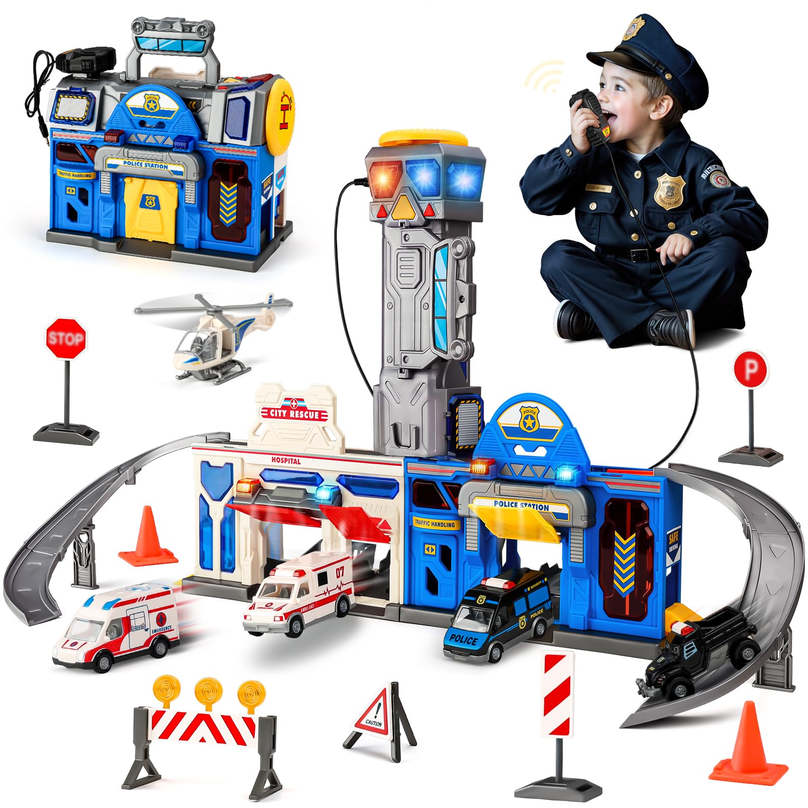 Amazon.com: Police and Hospital Station Transform Track Sets for