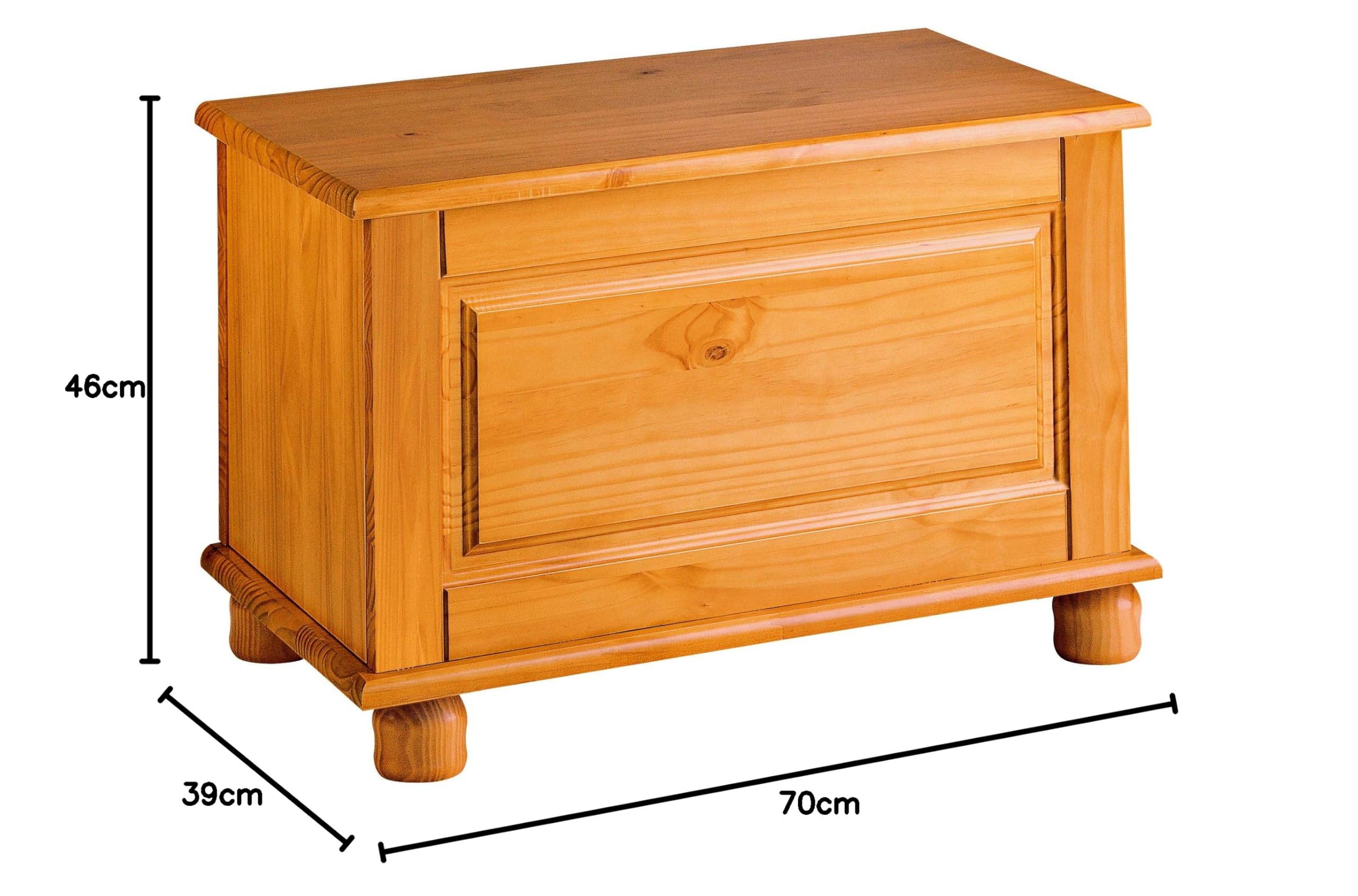 Moblir Baul con Puerta Abatible Realizado en Madera de Pino Maciza Color Miel Serie Canet Medidas (46x70x39) cm (AtoxAnchoxFondo) Robusto y Duradero