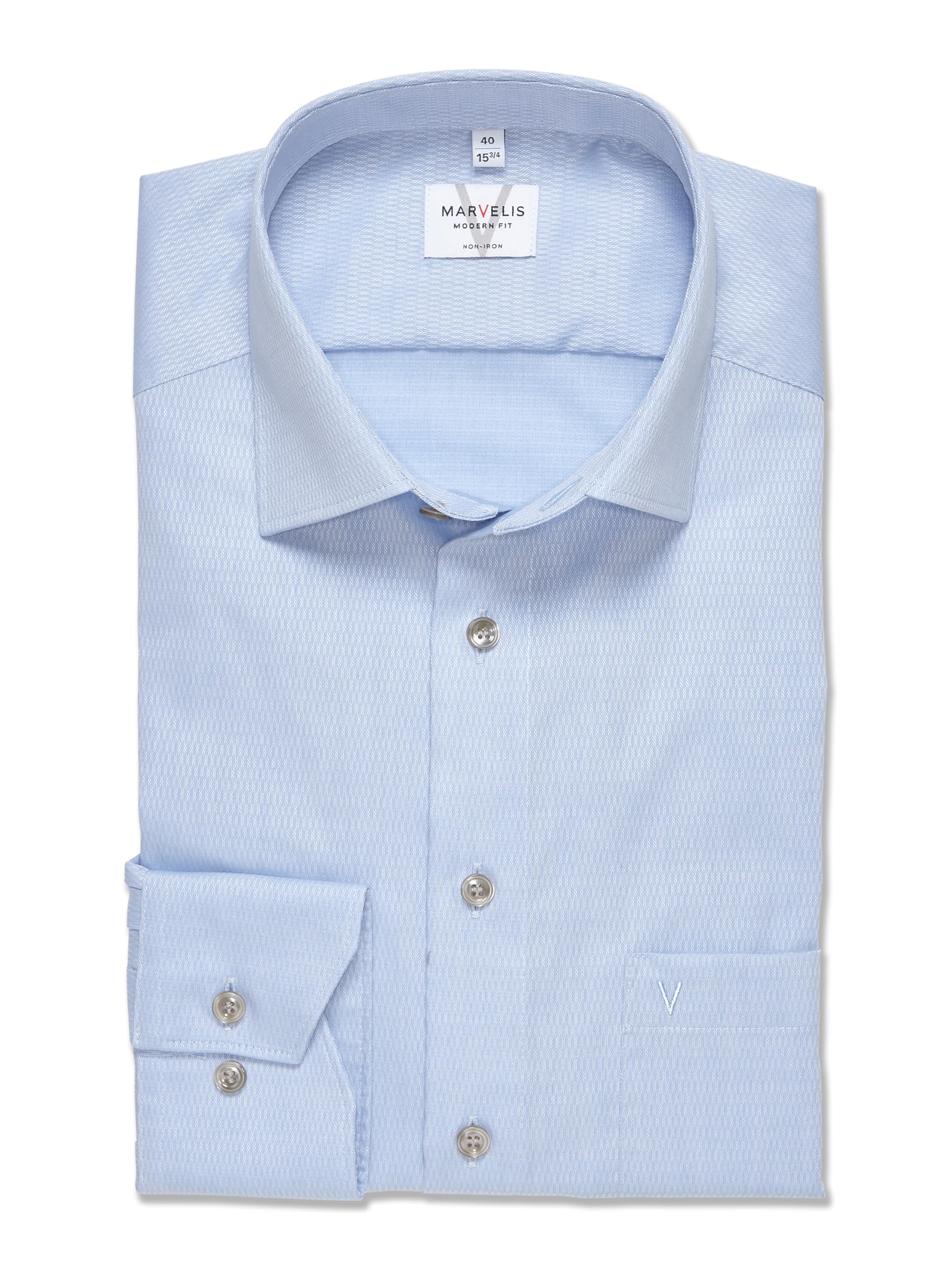 Marvelis Herren Businesshemd Langarm 720814,Einfarbig,Modern Fit,New Kent