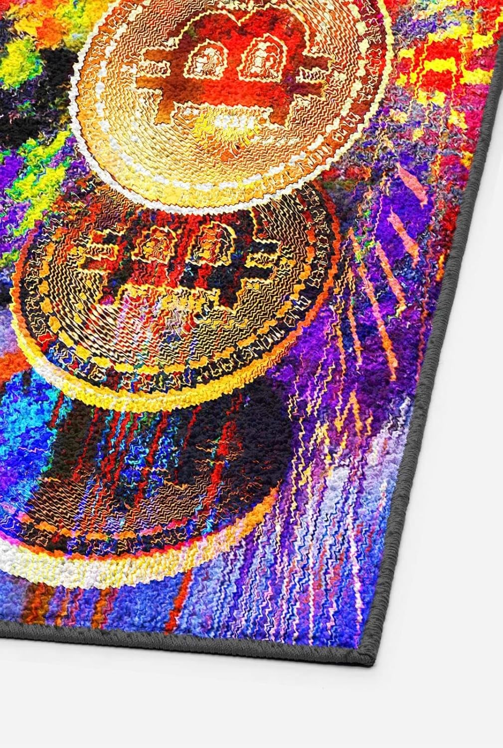 GUBIYU Colorful Cool Rugs for Men Bitcoin Coins Rugs Door Mat Welcome Entrance Rug Shoe Scraper for Indoor Outdoor Non Slip Rubber Back Bitcoin Rug Area Rugs for Living Room Bedroom Kitchen Bathroom