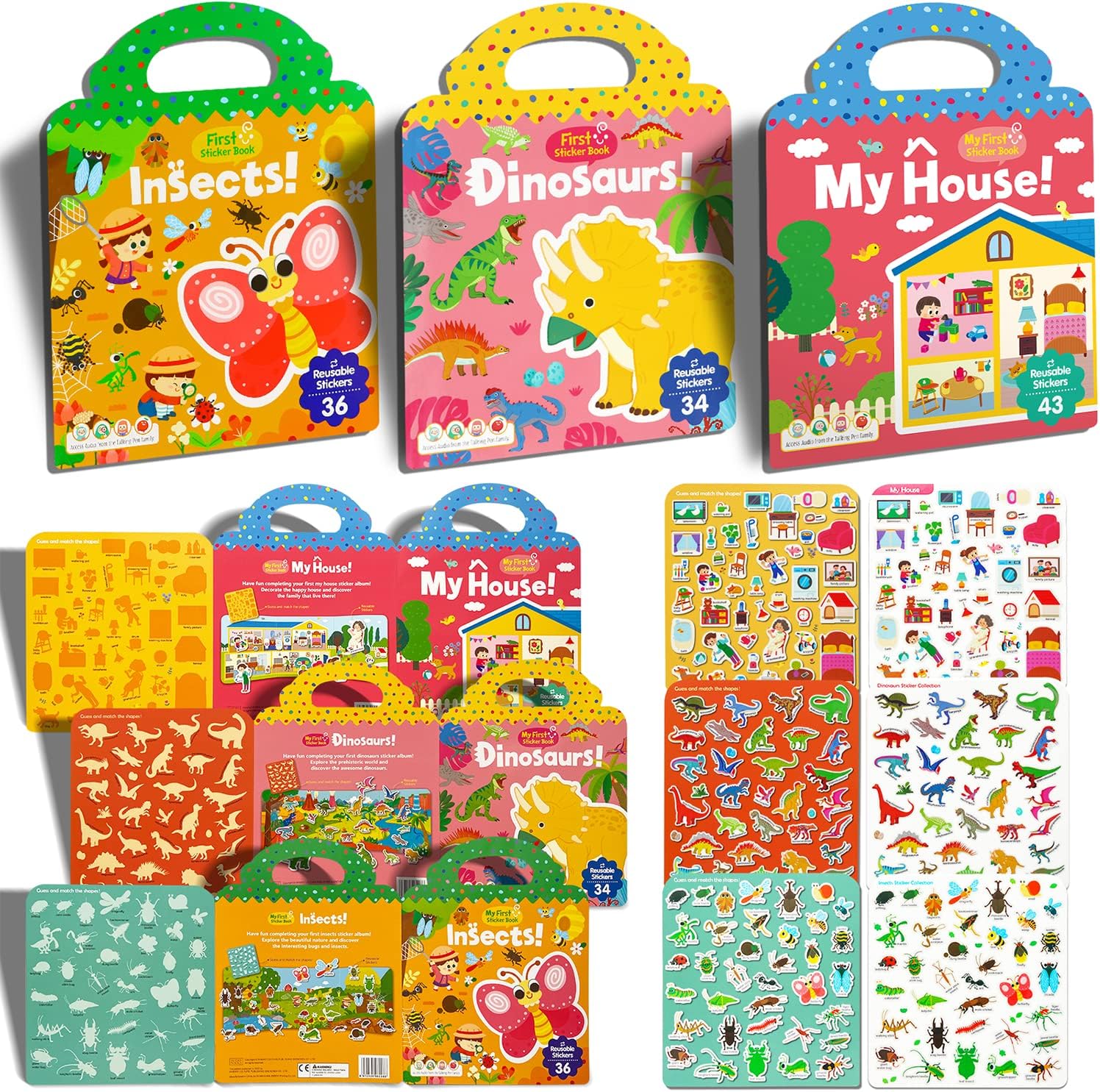 Reusable Sticker Book for Kids，Cute Stickers for Toddlers，My House