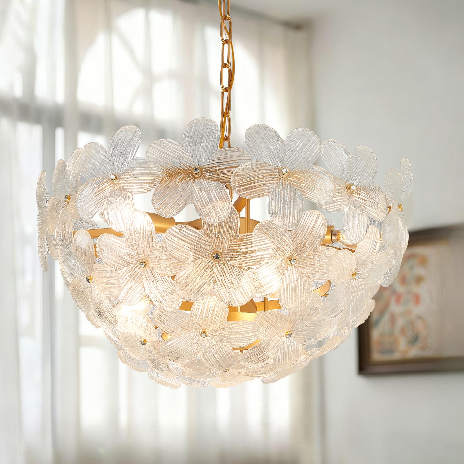 Photo 1 of Yilitharion Gold Crystal Chandelier 22 Inch