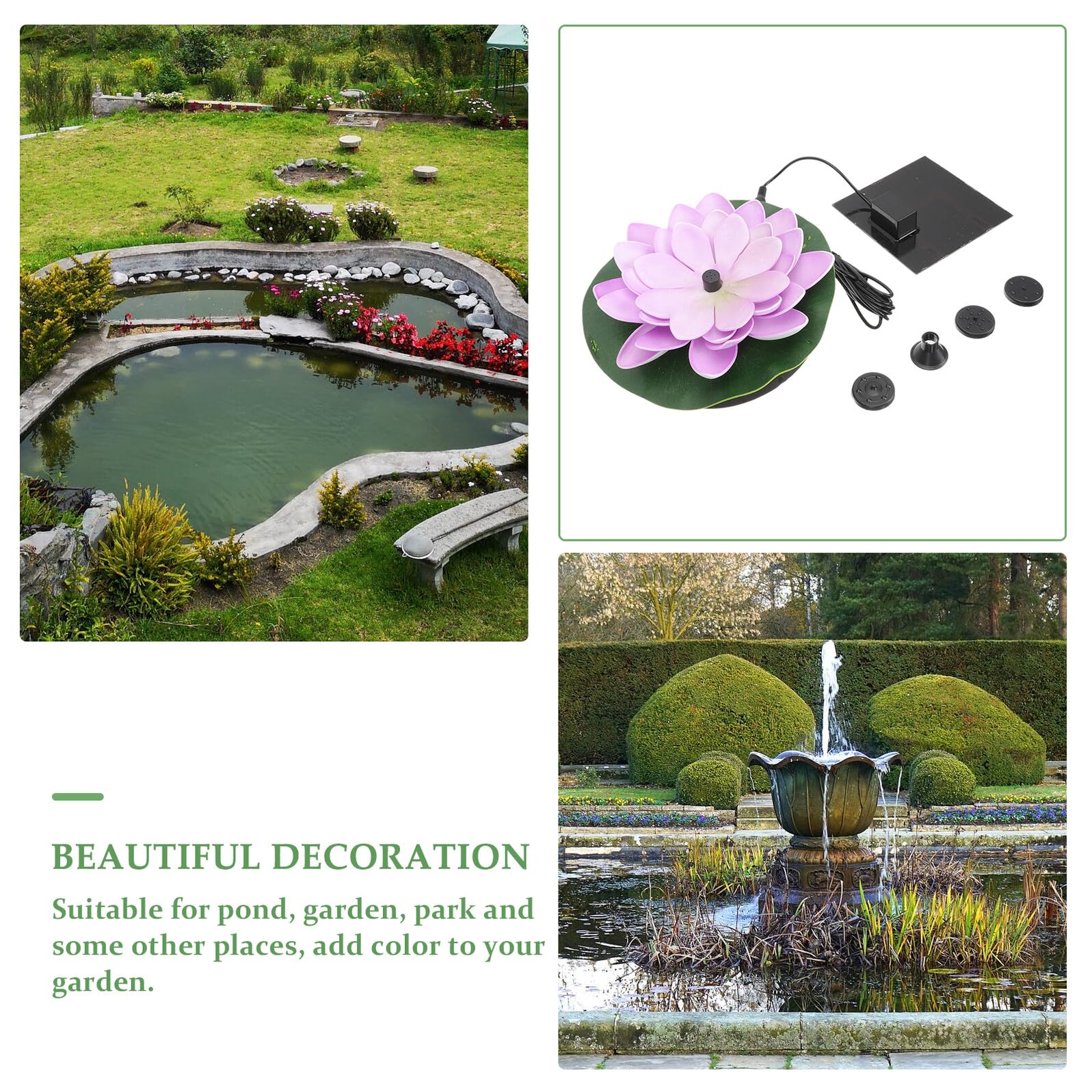 Sosoport 1set Fontana Solare Galleggiante Per Giardino Decorazione Per Laghetti e Spazi Esterni Facile Da Installare Resistente e Risparmiosa Energeticamente