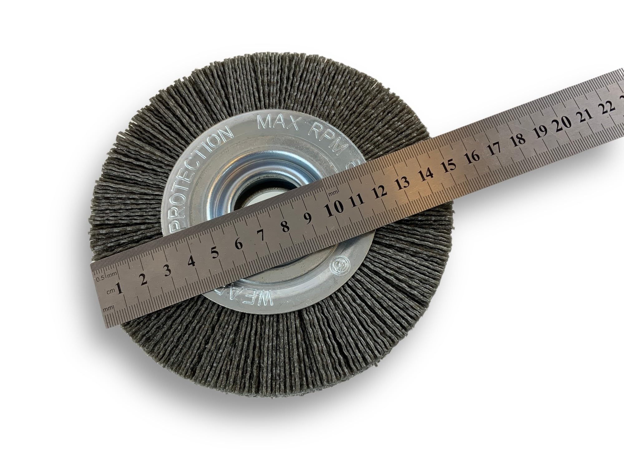 Kibros Brosse circulaire touret NYLON grain 80 Ø 150 mm 2 rangs