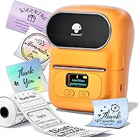 Máquina de etiquetar Phomemo M110 - impressora de etiquetas térmica portátil com Bluetooth, código de barras, endereço, preço e logotipo, laranja