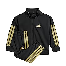adidas Mixte bébé ESSENTIALS CLIMACOOL TRACKSUIT, Black, Gold Metallic, 3-6 Months