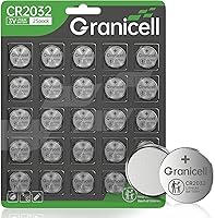 Granicell CR2032 Lithium Coin Batteries 25-Pack for AirTag, Key Fobs, Sensors - Child-Safe, Long-Lasting 3V Power