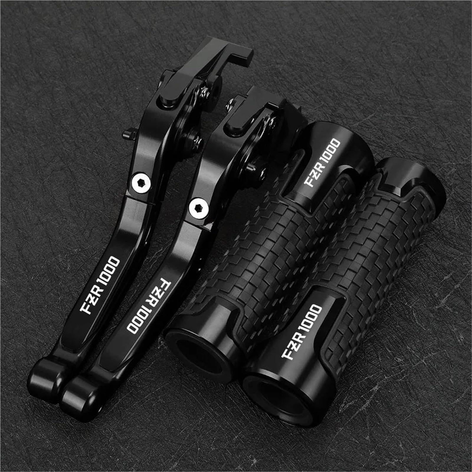 GQUIKGW Replace Control Handles Motorcycle Accessories Adjustable Pivot Brake Clutch Levers for Y-AMAHA for Genesis FZR1000 FZR 1000 1987 1988(Black1)