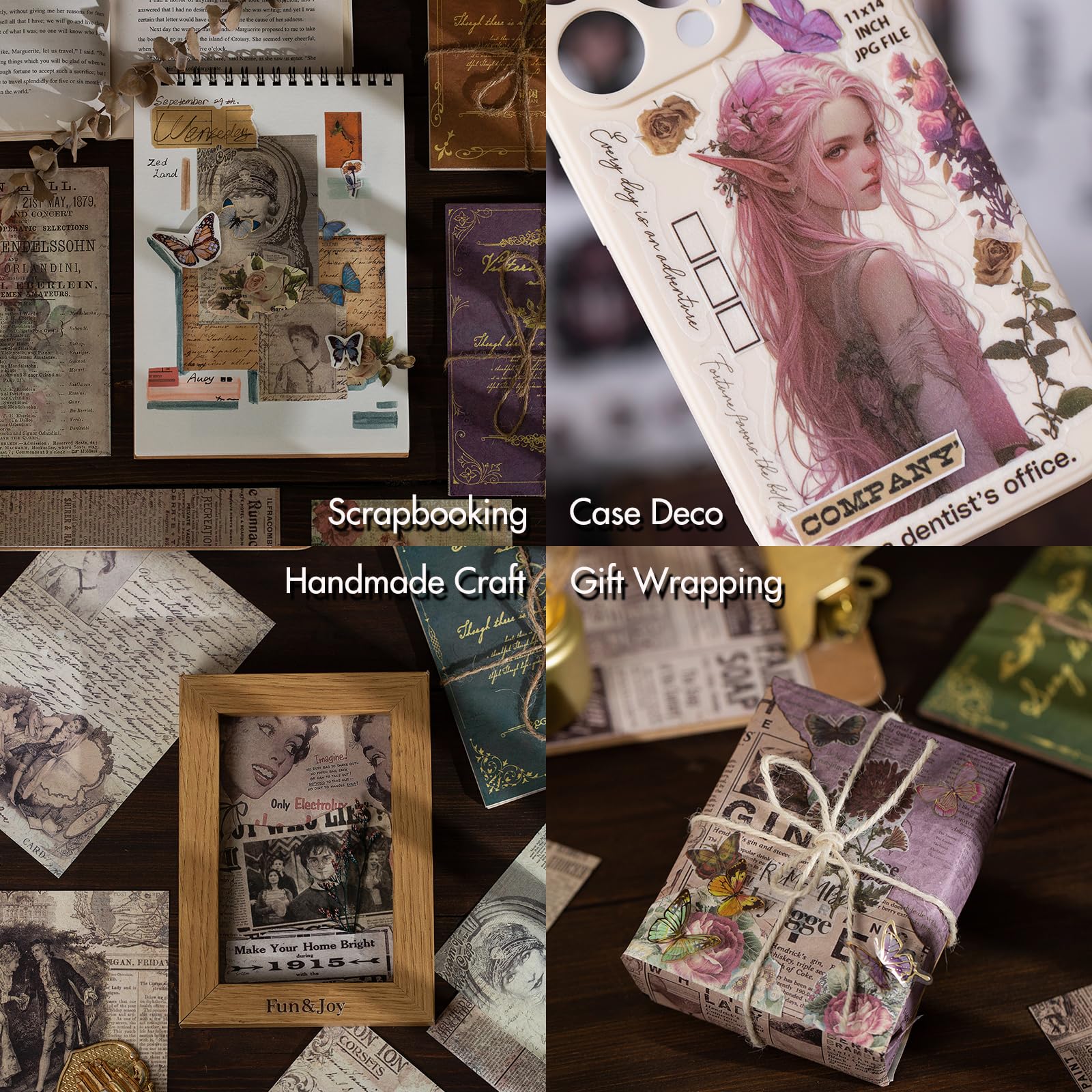30 Stück Klassische Kartenverzierungen, Vintage-Scrapbook
