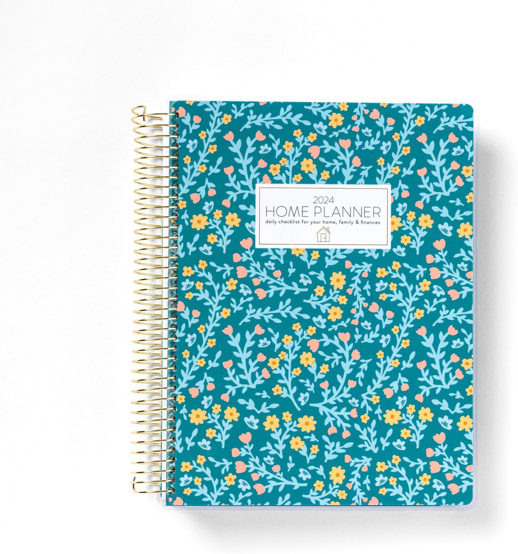 PPP 2024 Home Planner (Floral) | Work from Home Planner w/Stickers | Daily Checklist | Monthly Budget Worksheet | Monthly Calendar Layout | Vacation Checklist | Coil Binding | Poly Laminated Cover